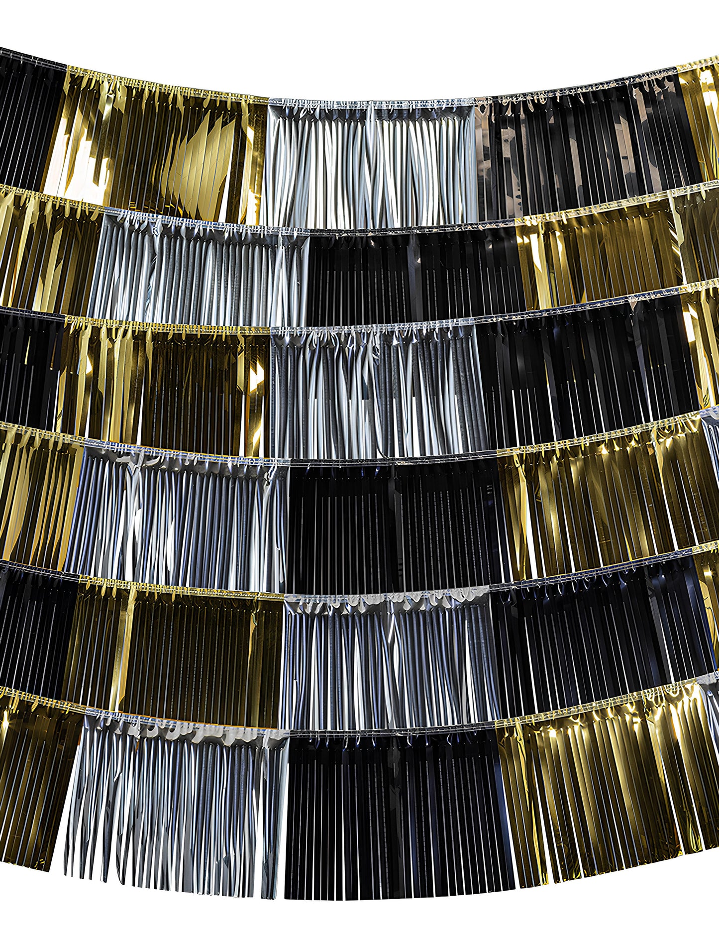 1 pozadí 6 třásňových girland z kovové fólie 150 x 26 cm
