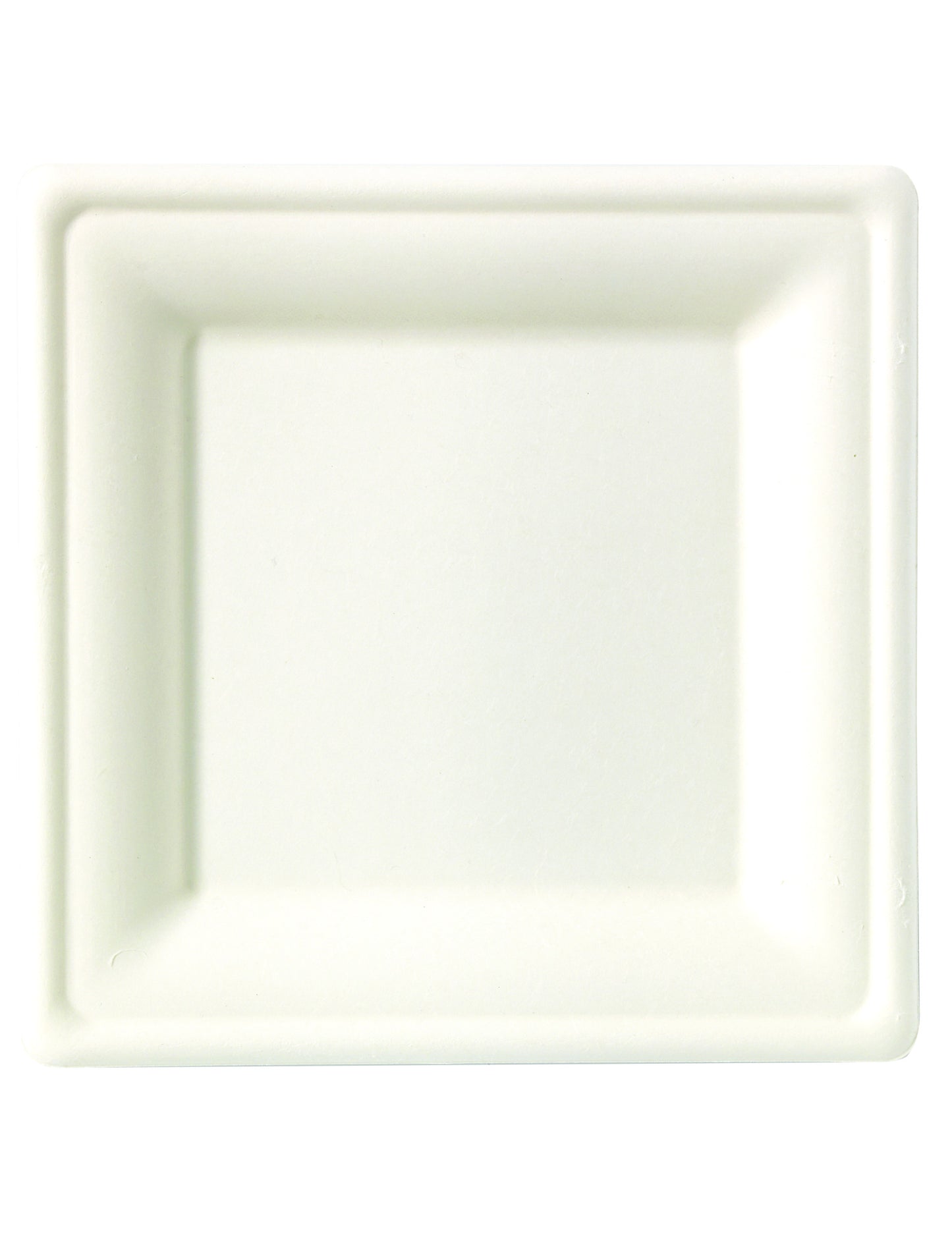 10 čtvercových plátů z třtinových vláken 26 x 26 cm bílé kompostovatelné