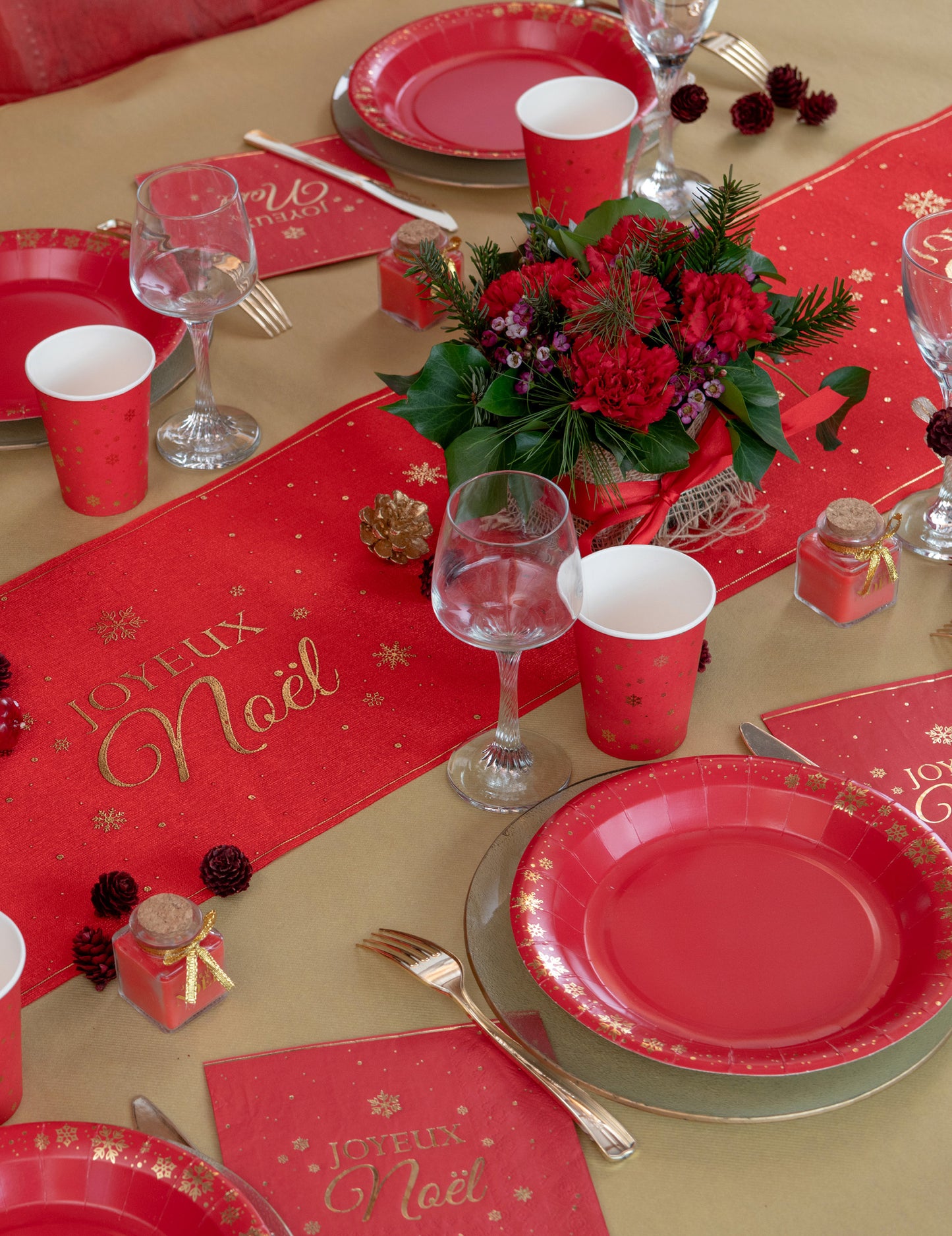 10 plátků z červeného zlata 22.5 cm na vánoce