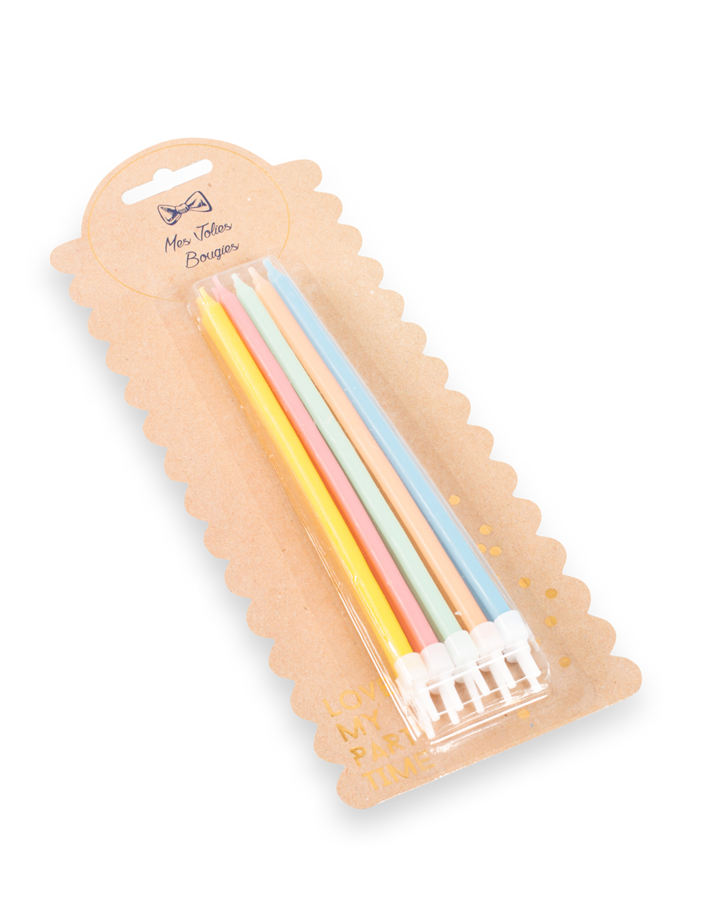 10 velkých pastelových narozeninových svíček 15 cm s bobechem