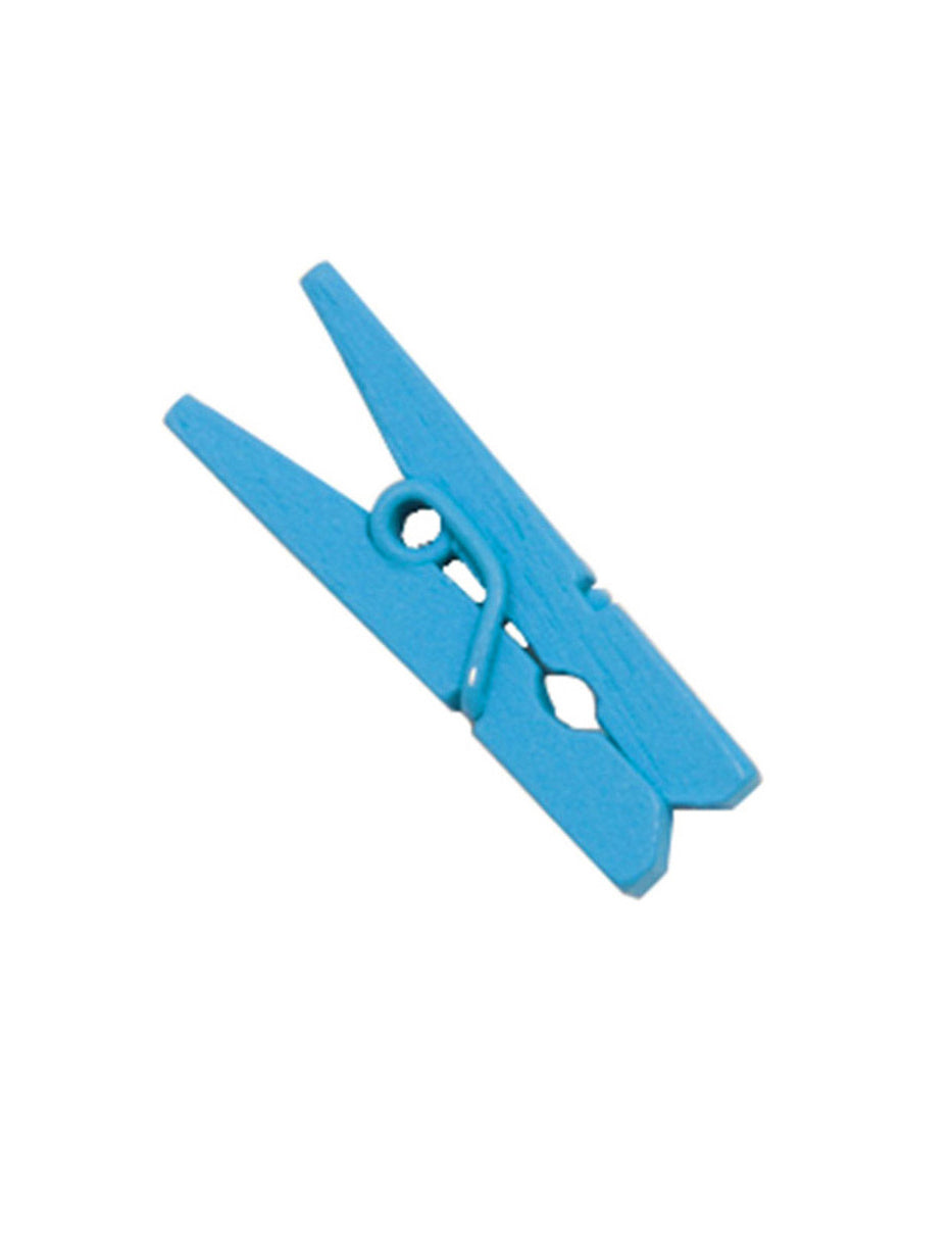 Mini dřevěné kolíčky na prádlo v tyrkysové barvě