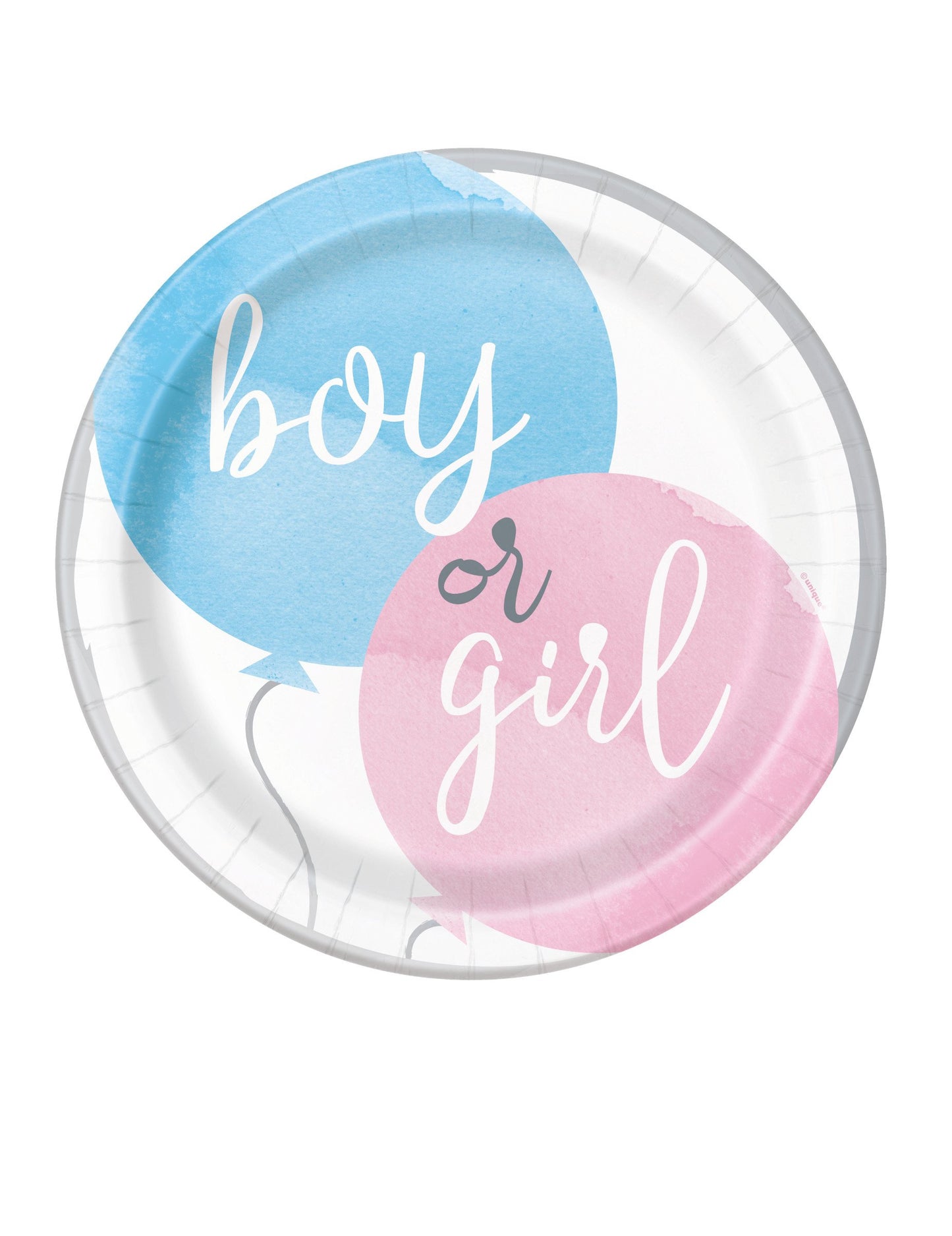 8 malých papírových talířků dívka nebo chlapec 21 cm pohlaví odhalit