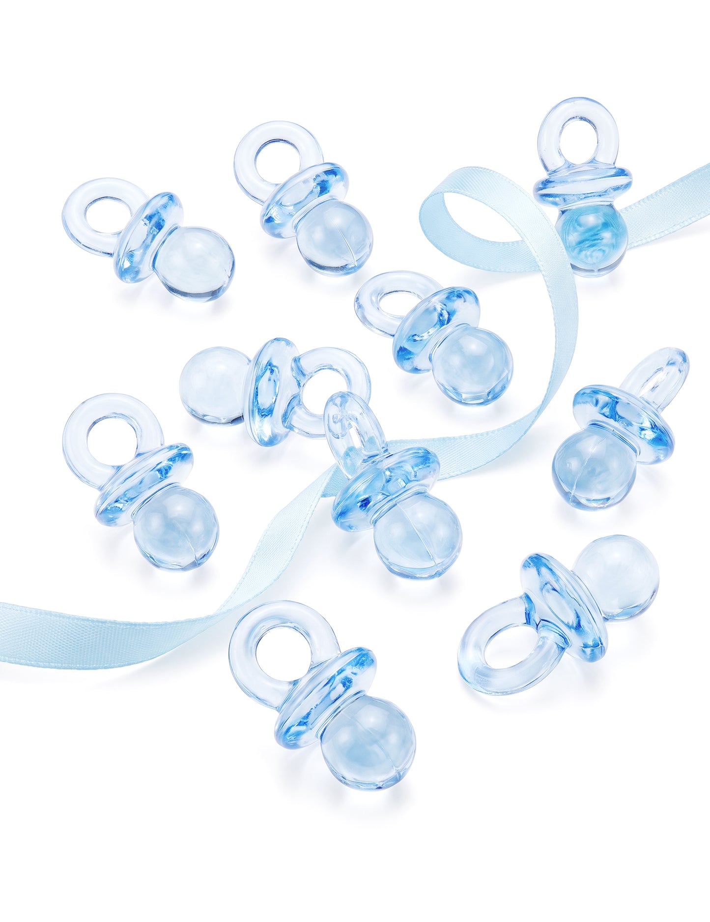 10 tétines plexiglas bleu ciel 2,5 cm pour décoration