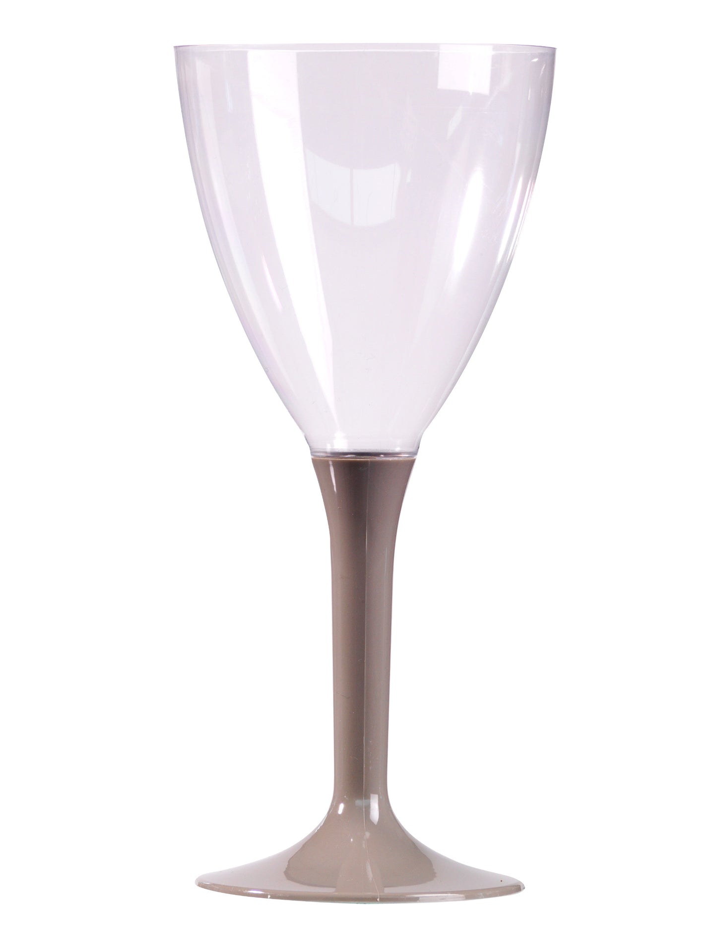 10 šedých sklenic na víno na stopce 160 ml v plastu