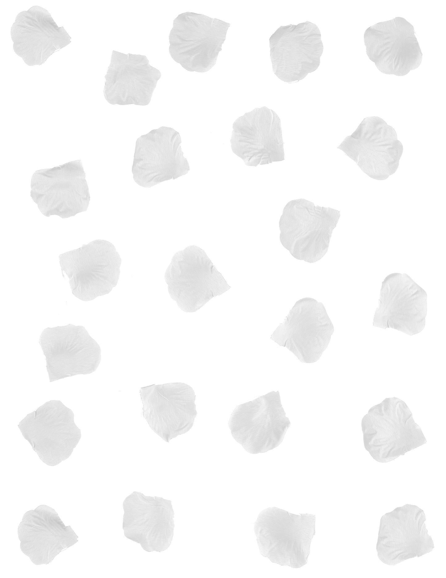 100 bílých látkových okvětních lístků růže 5 x 5 cm