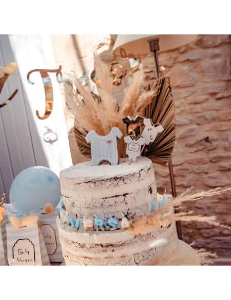 Detaily zápichů Petit Trésor pro baby shower na dortu