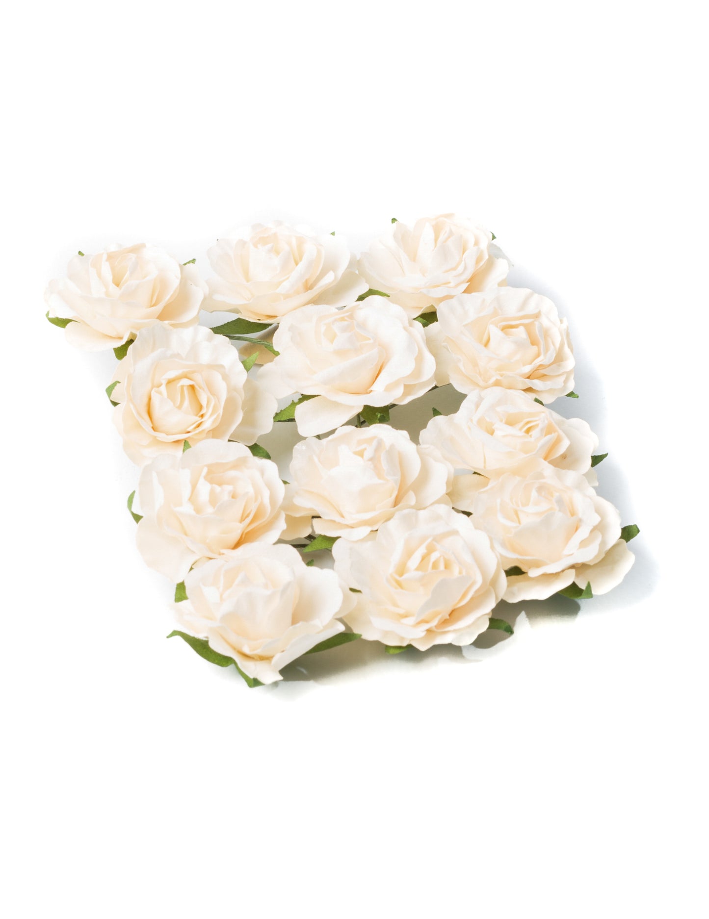 12 slonovinových růží k nalepení 3,5 cm