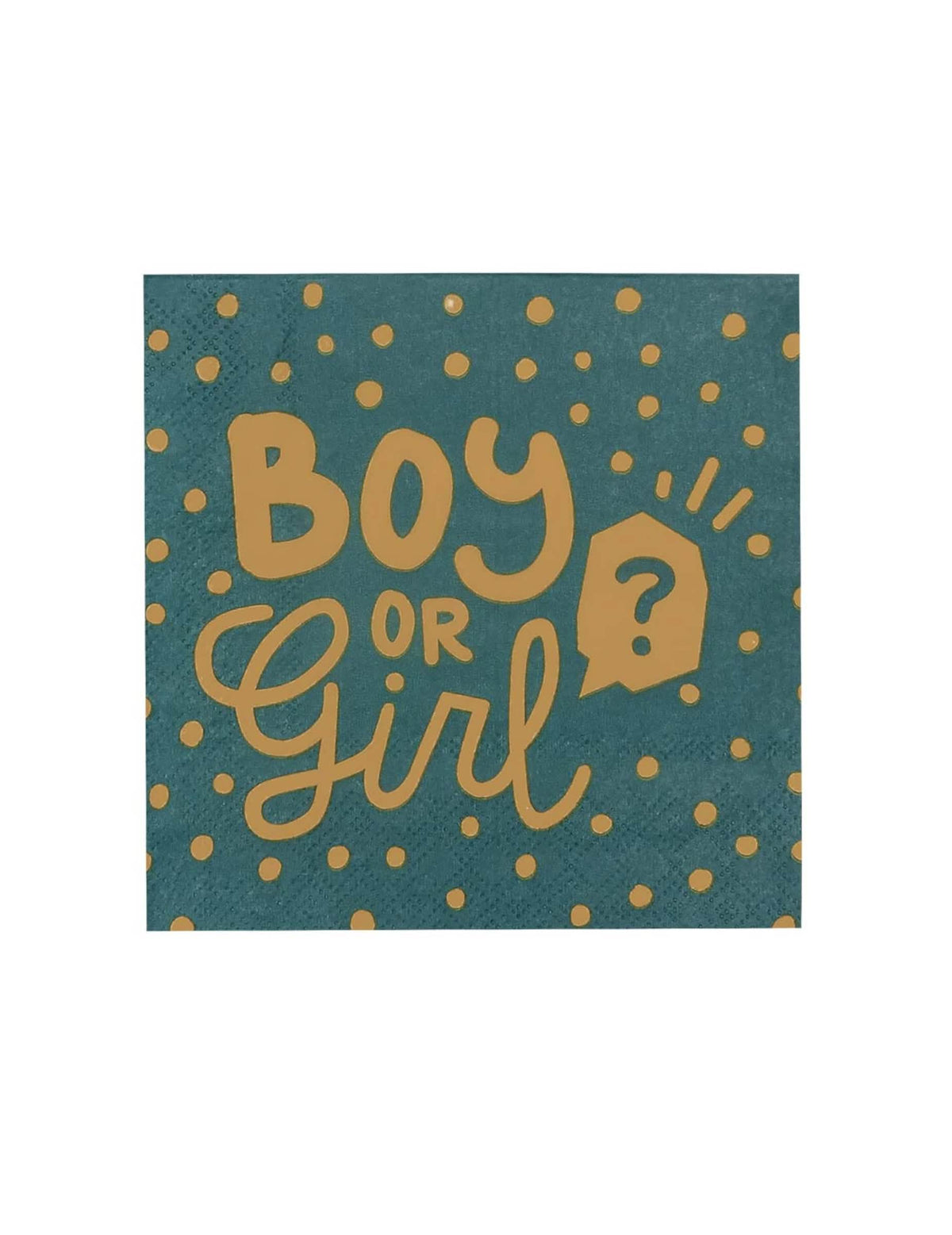 papírové ubrousky Boy or Girl pro párty tyrkysová a zlatá