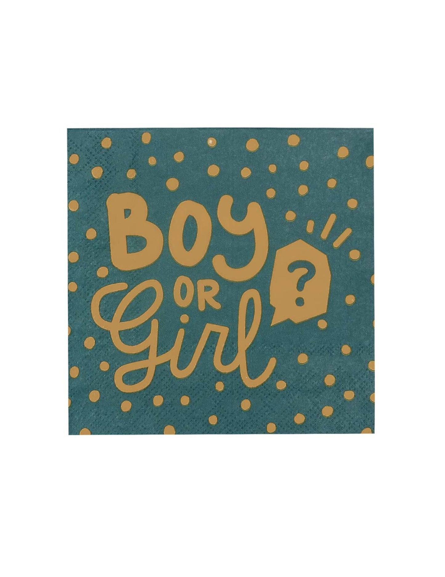 Serviettes en papier Boy or Girl pour fête turquoise et doré