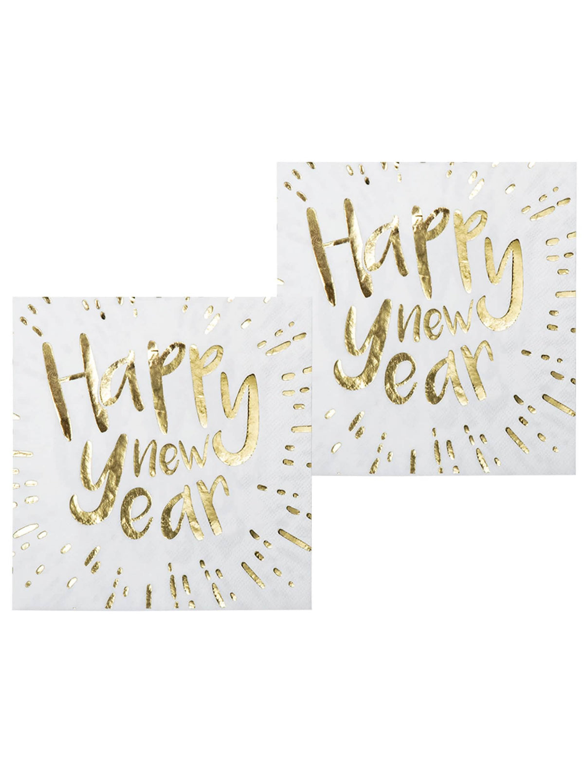 bílé a zlaté papírové ubrousky Happy New Year