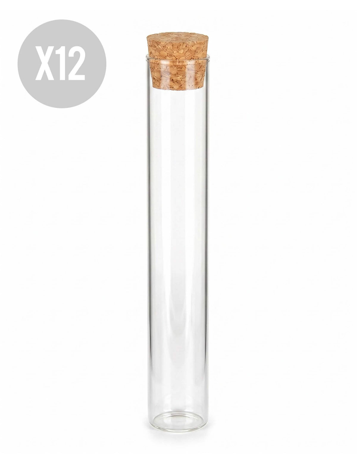 12 skleněných zkumavek 15 cm