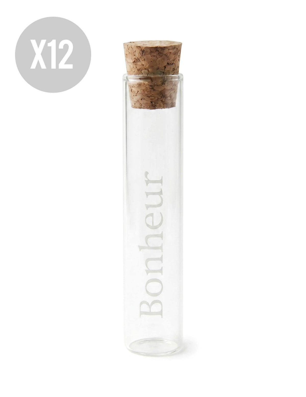 12 skleněných zkumavek Bonheur 10 cm
