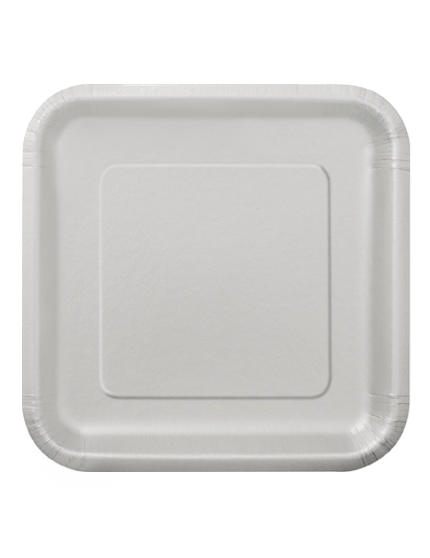 14 stříbrných čtvercových papírových talířů 23 cm na jedno použití