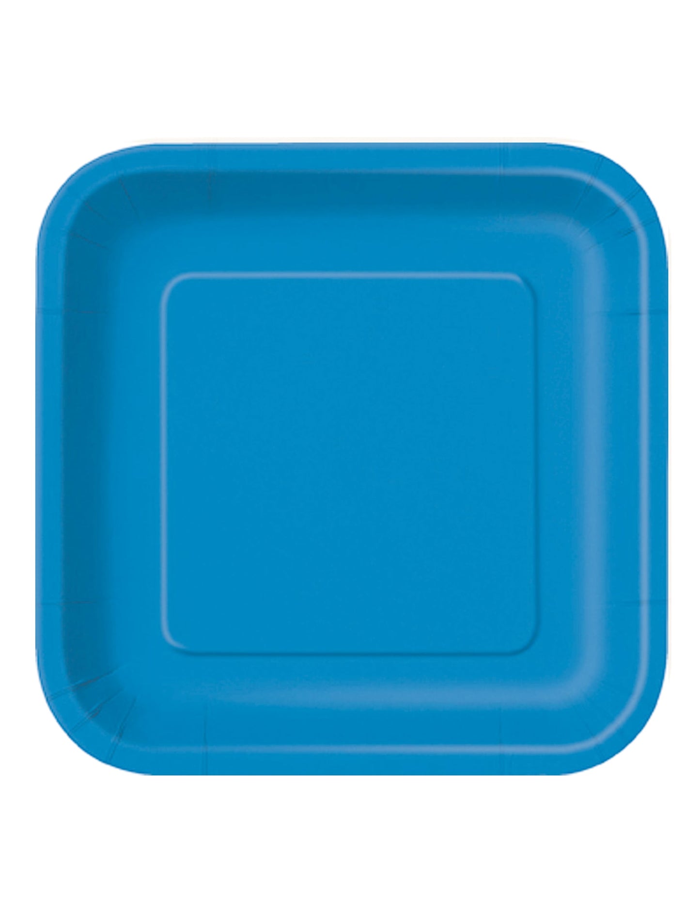 Assiettes carrées en carton bleues