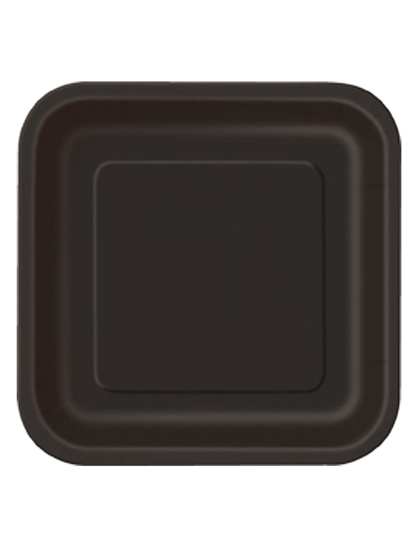 Černé čtvercové papírové talíře