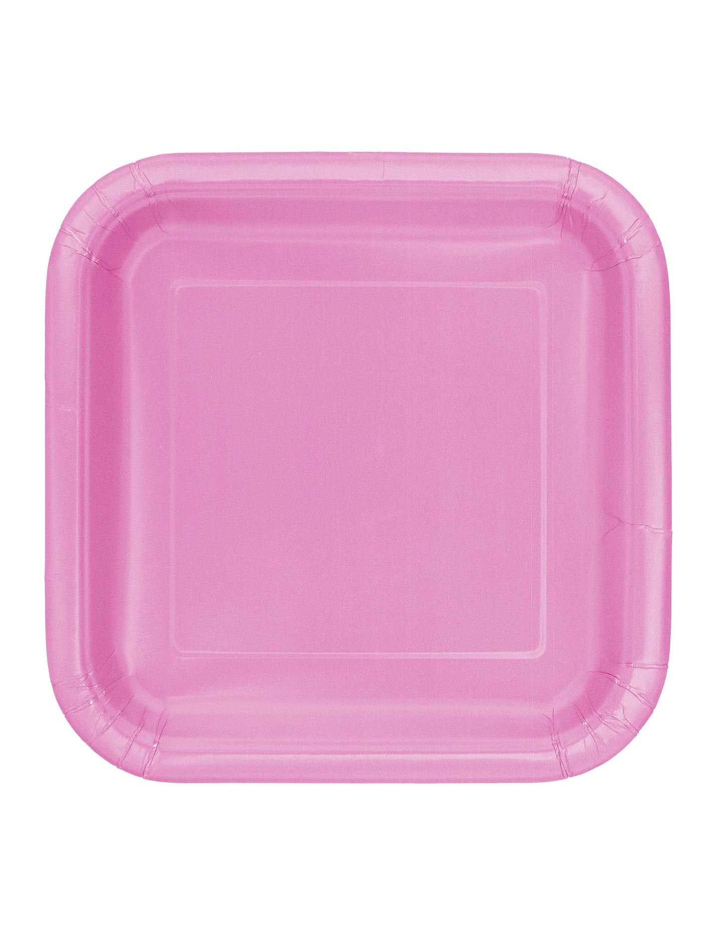 14 velkých čtvercových růžových papírových talířů 23 cm