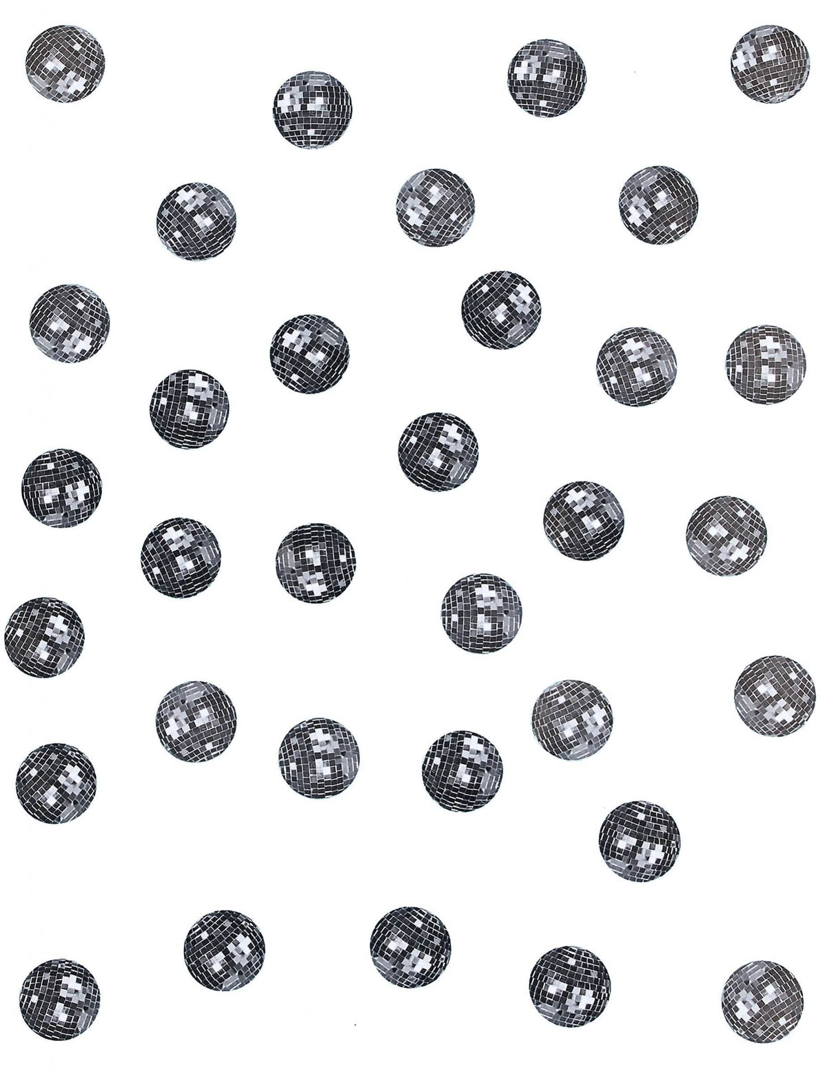 Detail motivů konfety na stůl disco boule