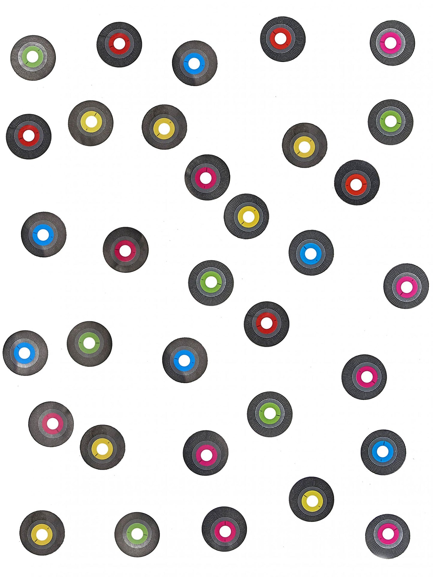 150 stolních konfet z vinylových desek