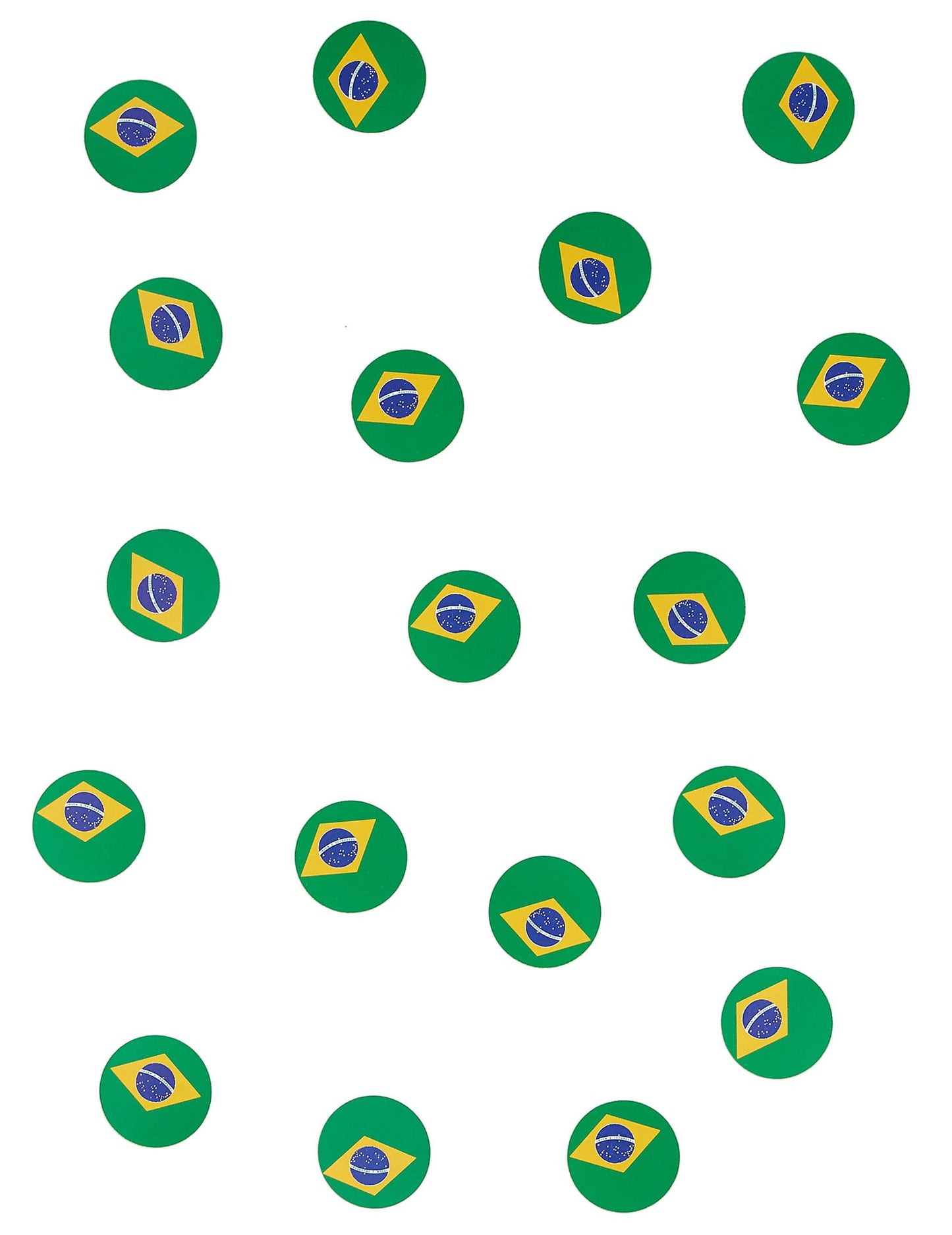 Vue d'ensemble des confettis de table drapeau Brésil