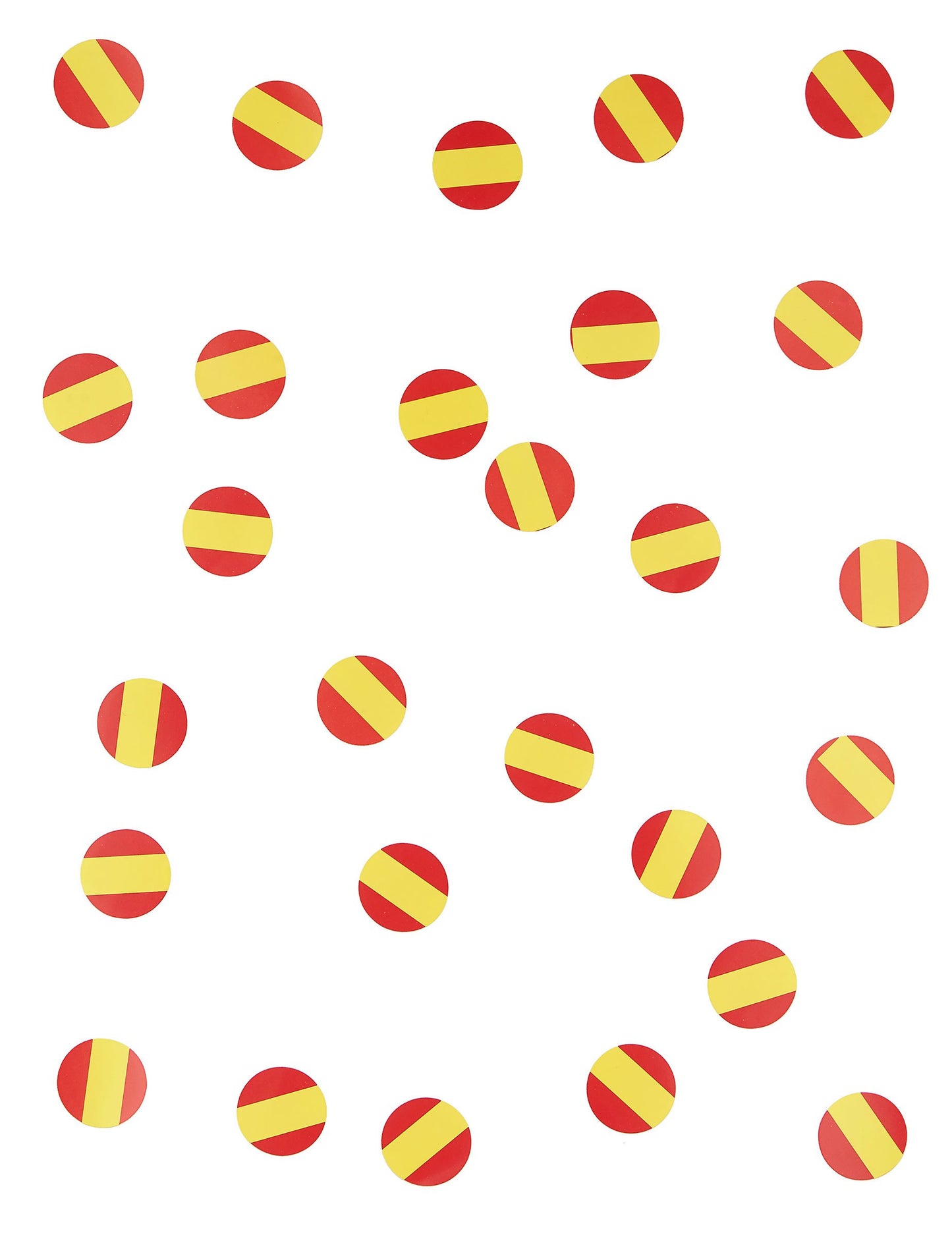 Detail stolních konfety španělské vlajky