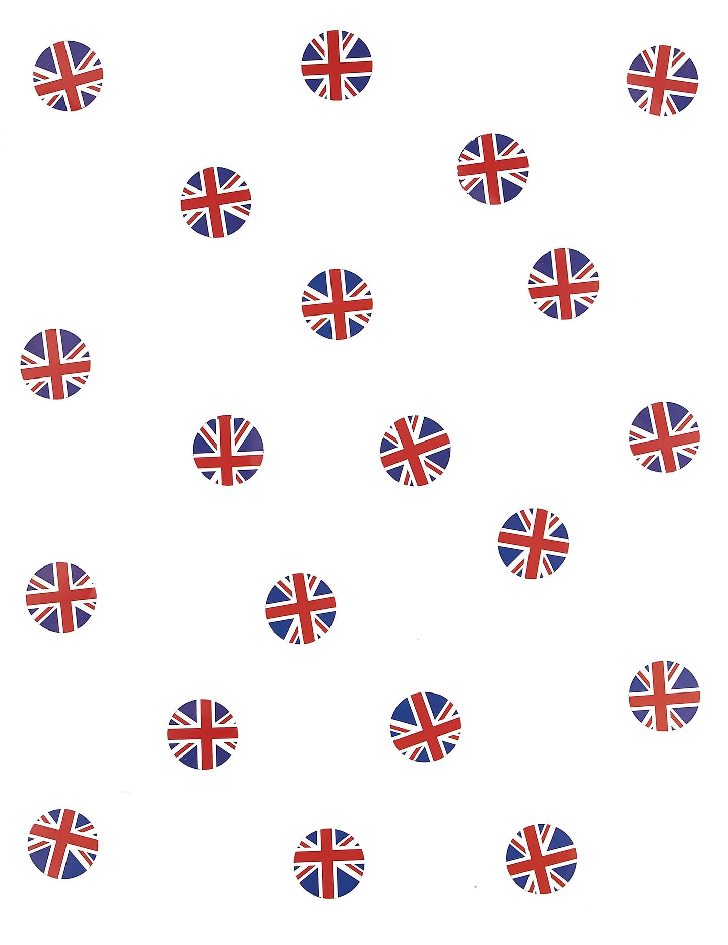 Detail kulatého vzoru konfety na stůl vlajka Spojeného království