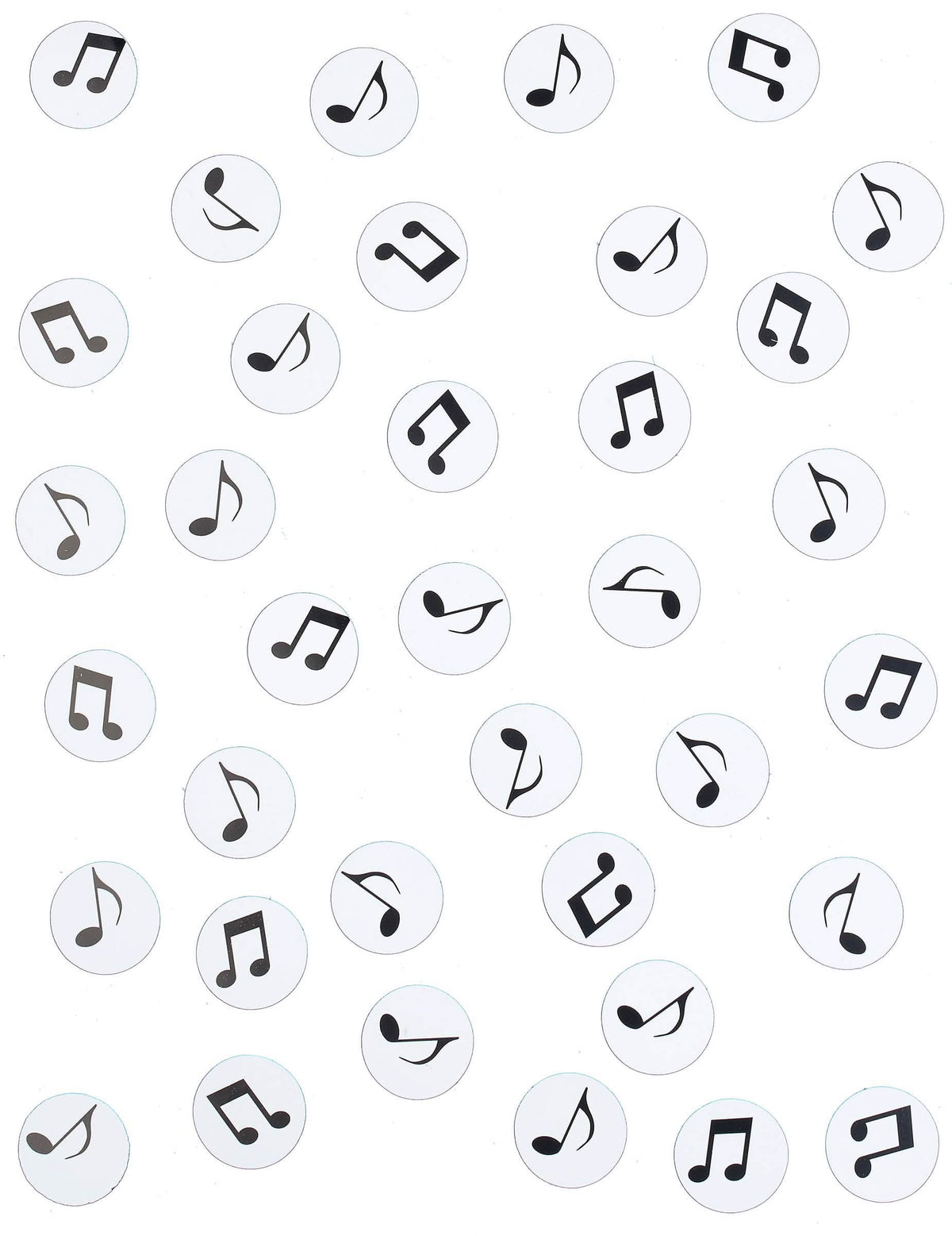 Přehled konfety na stůl noty︎