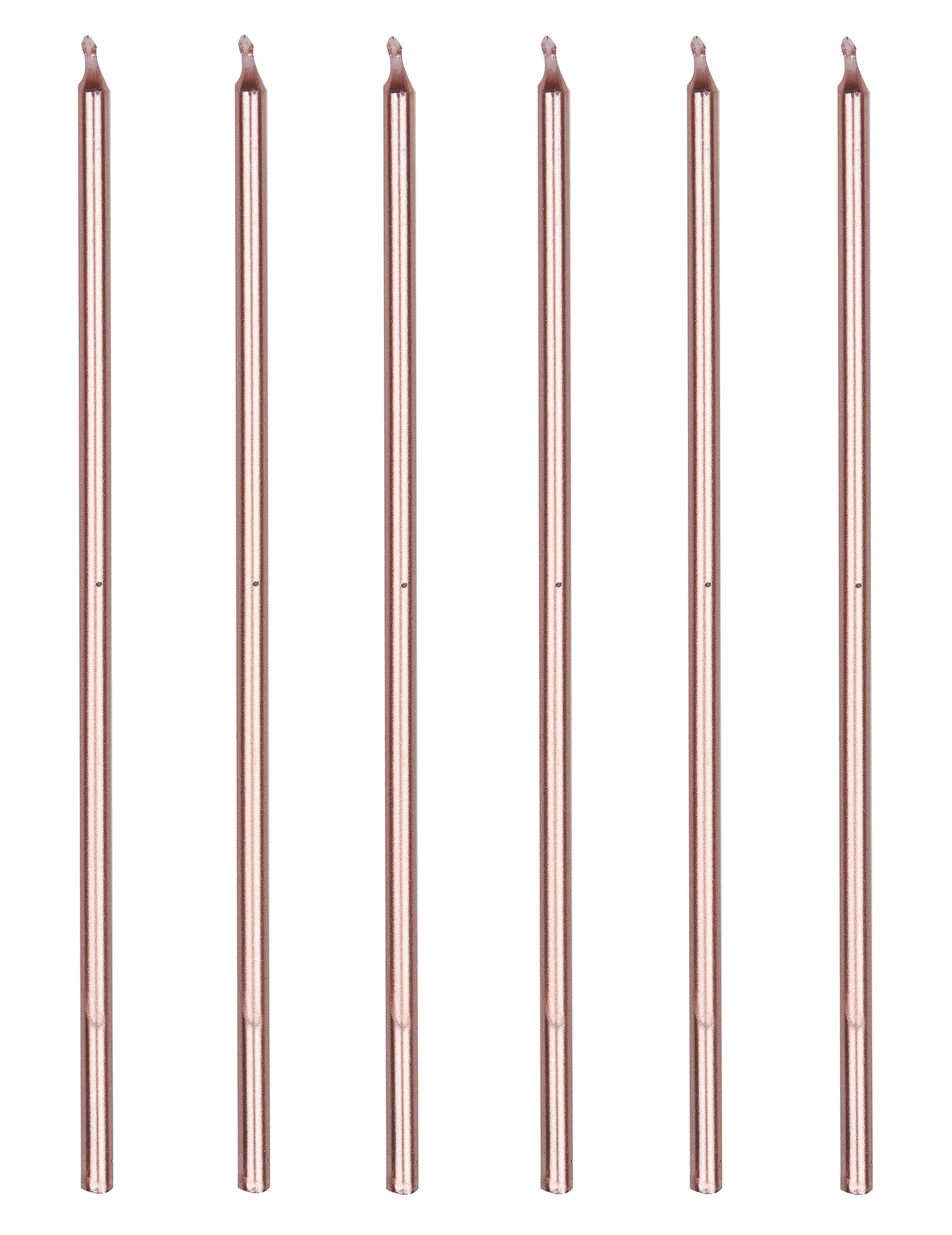 16 obřích růžovo-zlatých svíček 18 cm