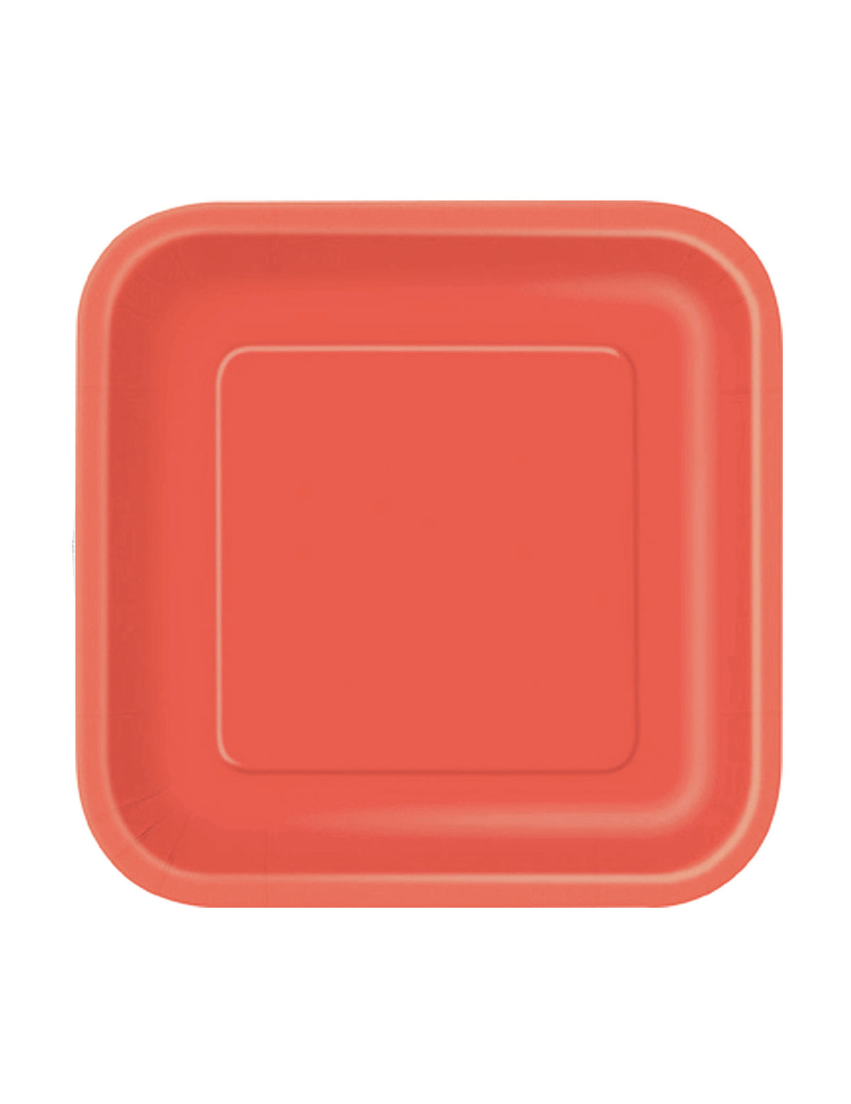 Petites assiettes carrées en carton rouge clair