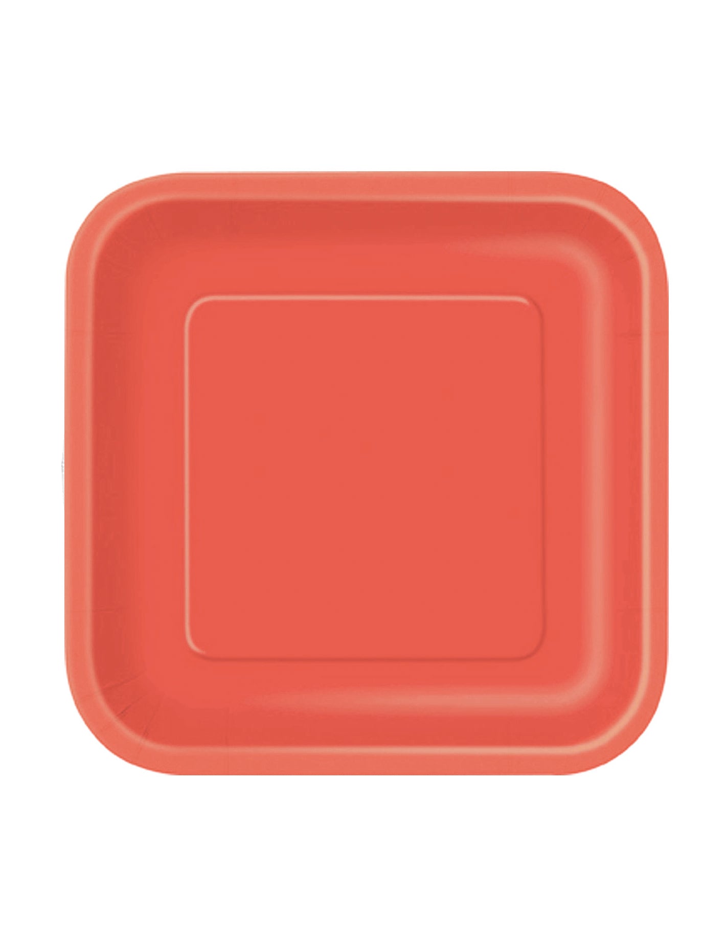 16 malých čtvercových korálově červených kartonových desek 17.4 cm na dezert