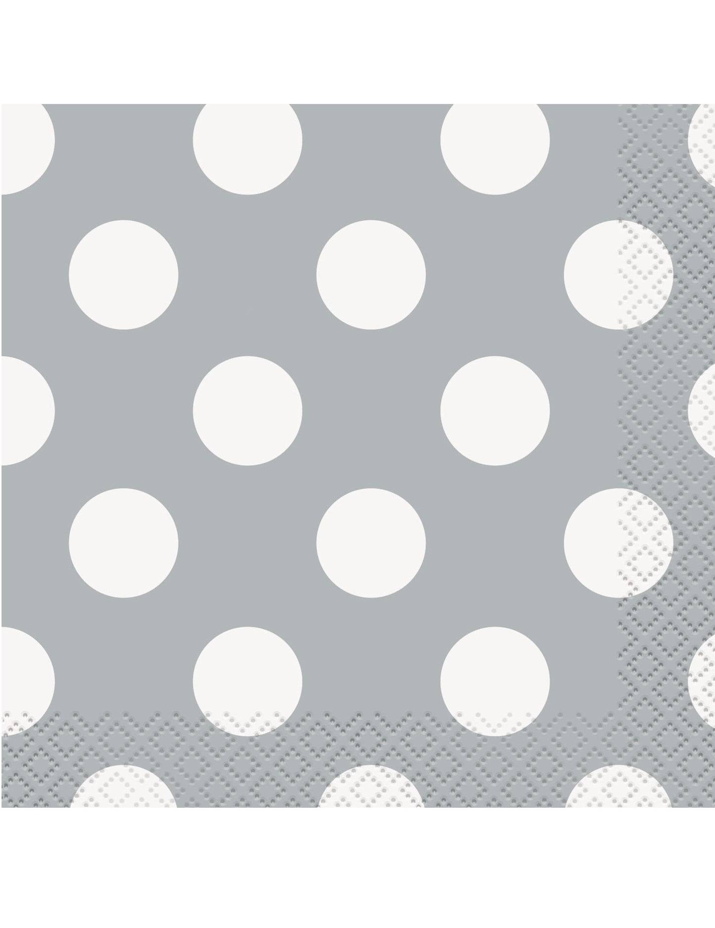 Serviettes en papier à pois blancs pour fête grises jetables