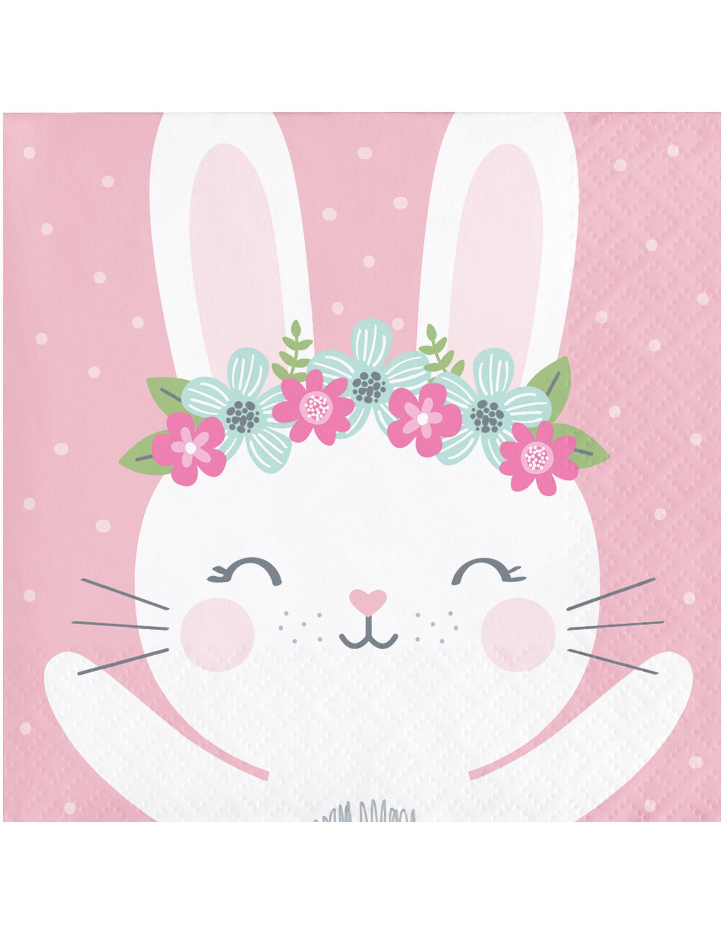 16 Petites serviettes en papier Petit Lapin roses 25 x 25 cm