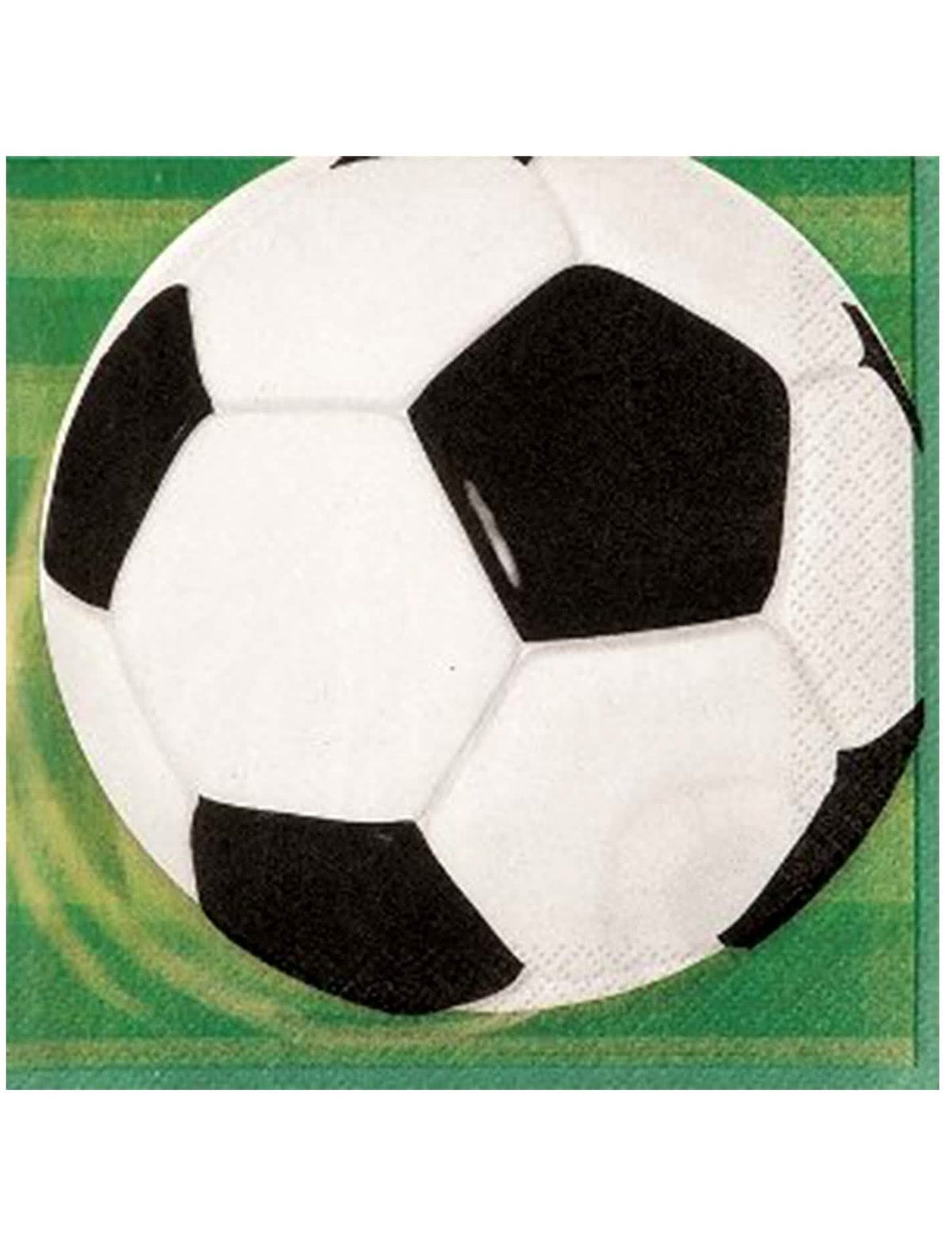 papírové ubrousky foot balón 3D černá a bílá na zeleném pozadí