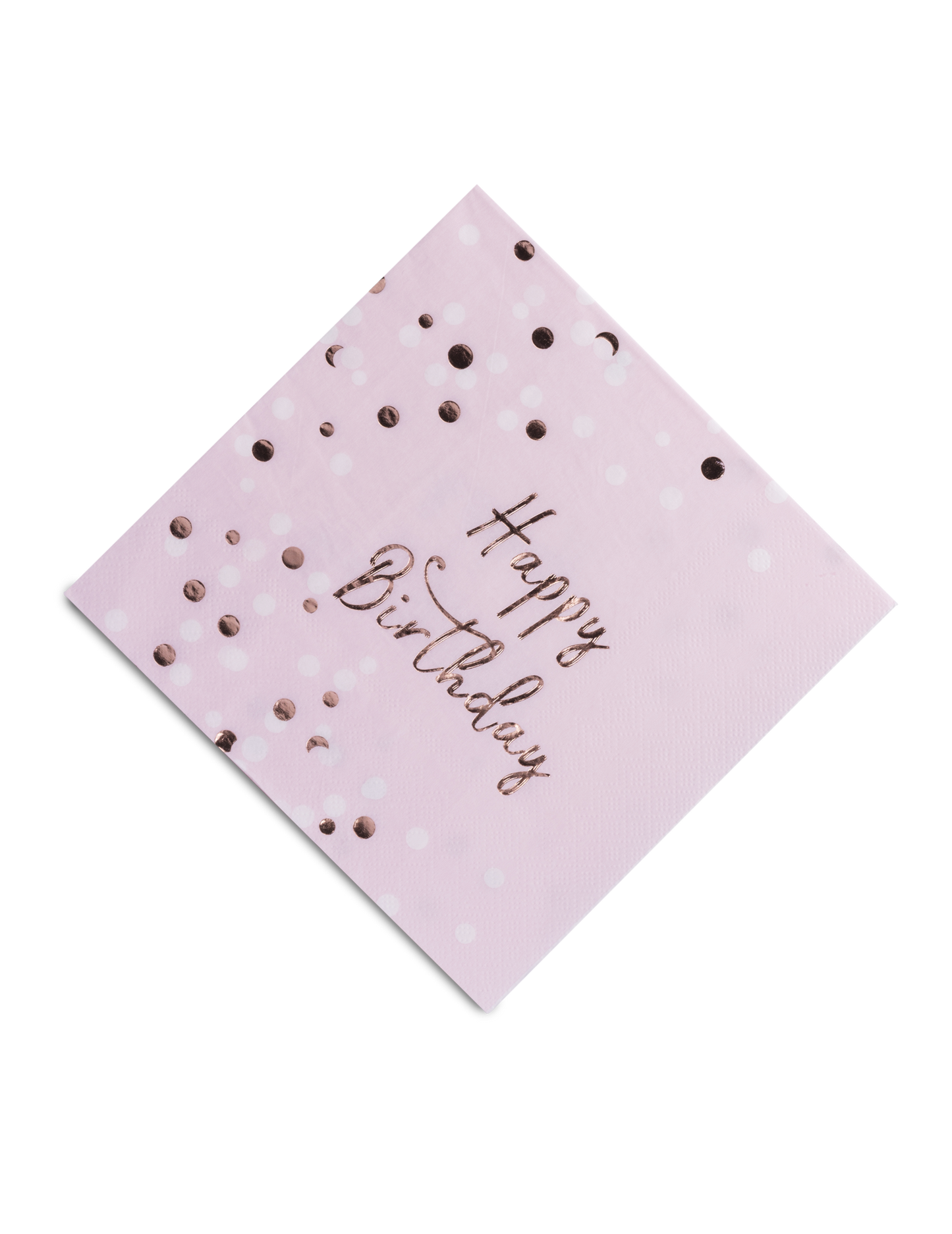Serviettes en papier Happy Birthday pour anniversaire rose gold avec confettis