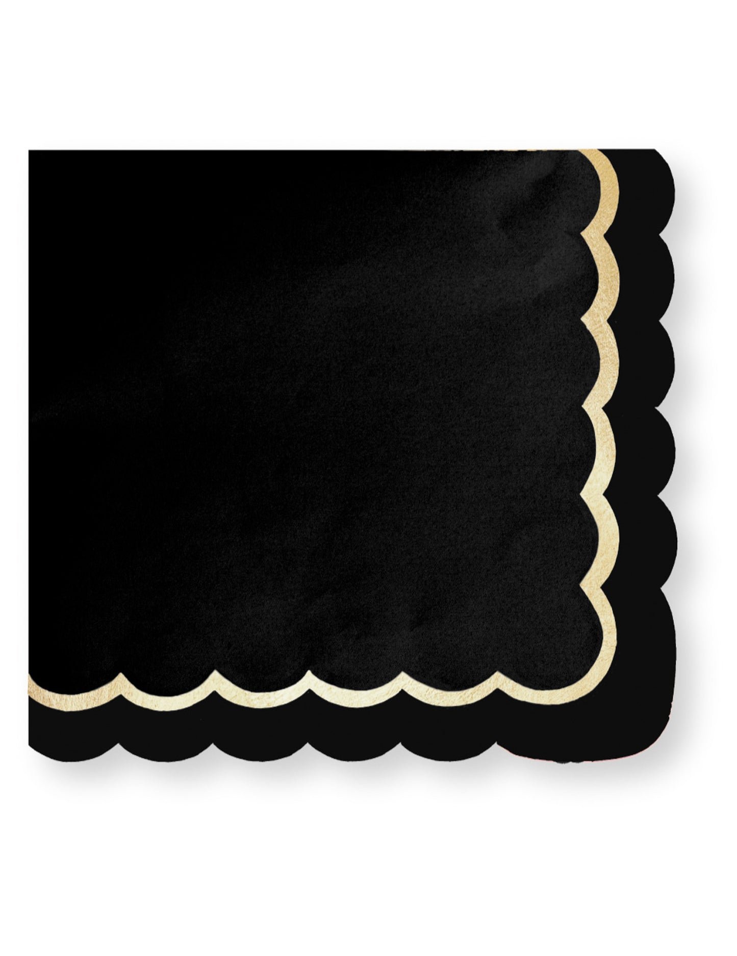 16 černých a zlatých vroubkovaných papírových ubrousků 33 x 33 cm šik