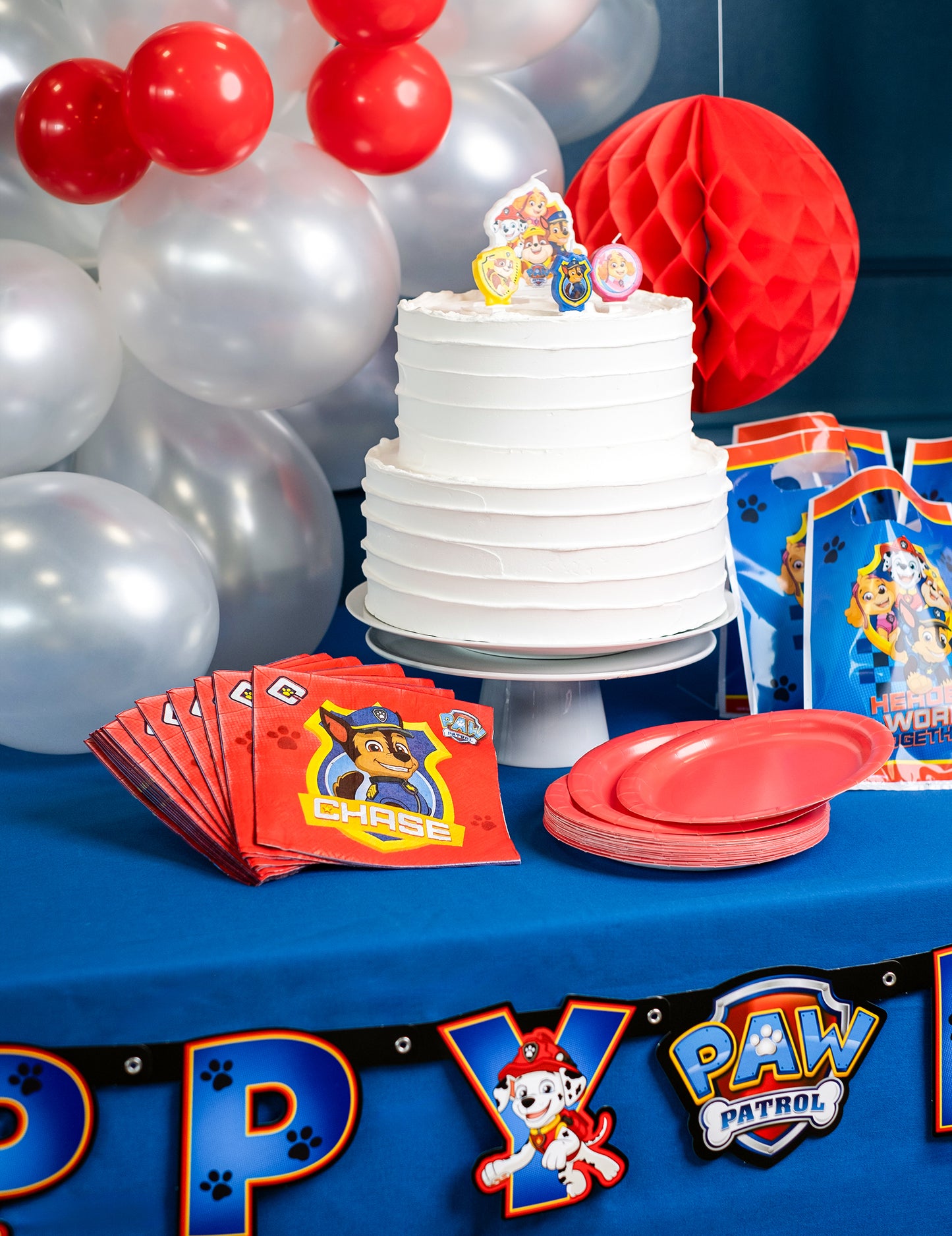 Décoration de table festive des serviettes en papier Pat' Patrouille Chase