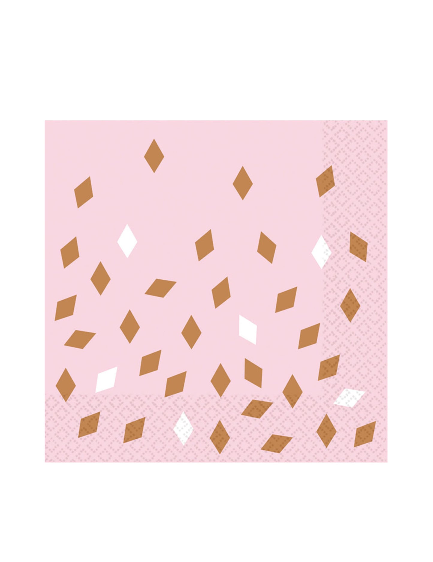 Serviettes en papier confettis rose gold pour anniversaire roses