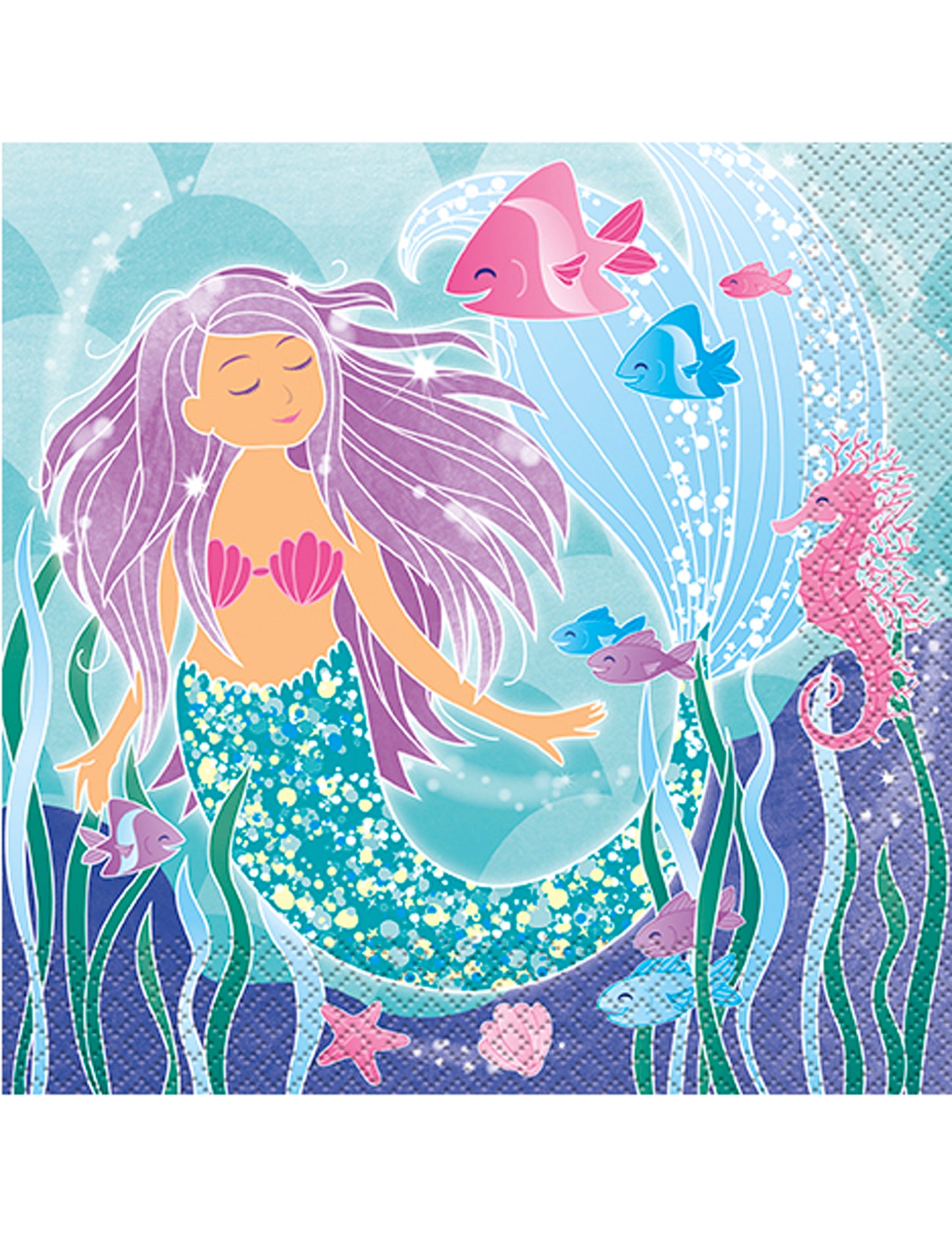 16 Pretty Mermaid Paper ručníky 33 x 33 cm