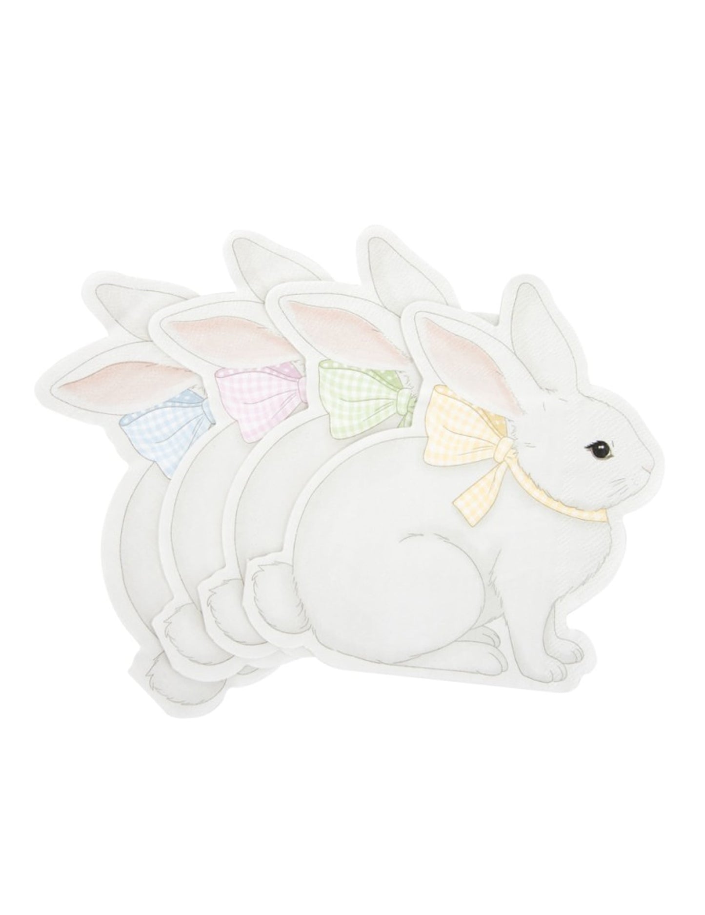 Vue de la forme découpée des serviettes en papier Mon Lapin