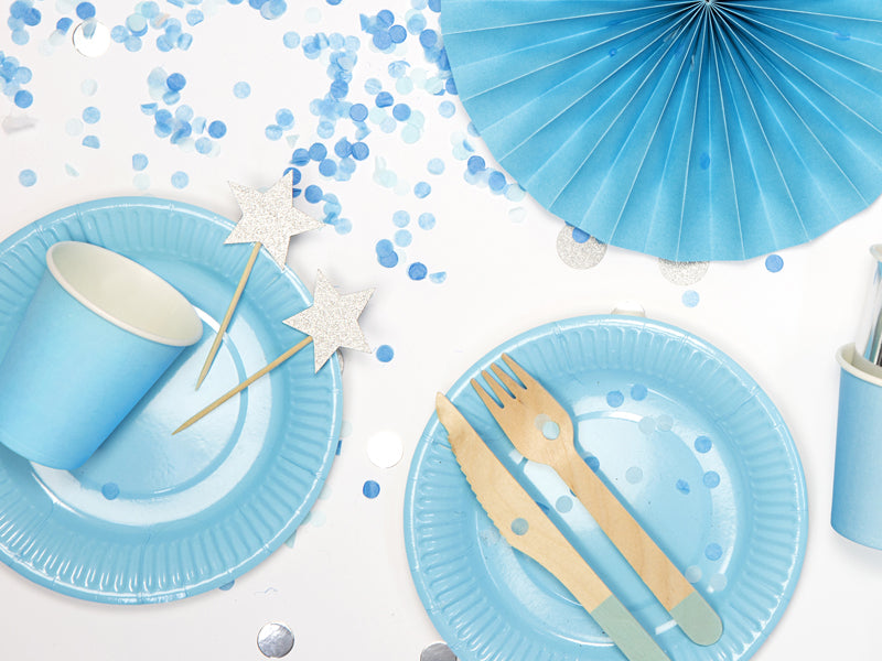 18 mintové dřevěné příbory 16 cm různé