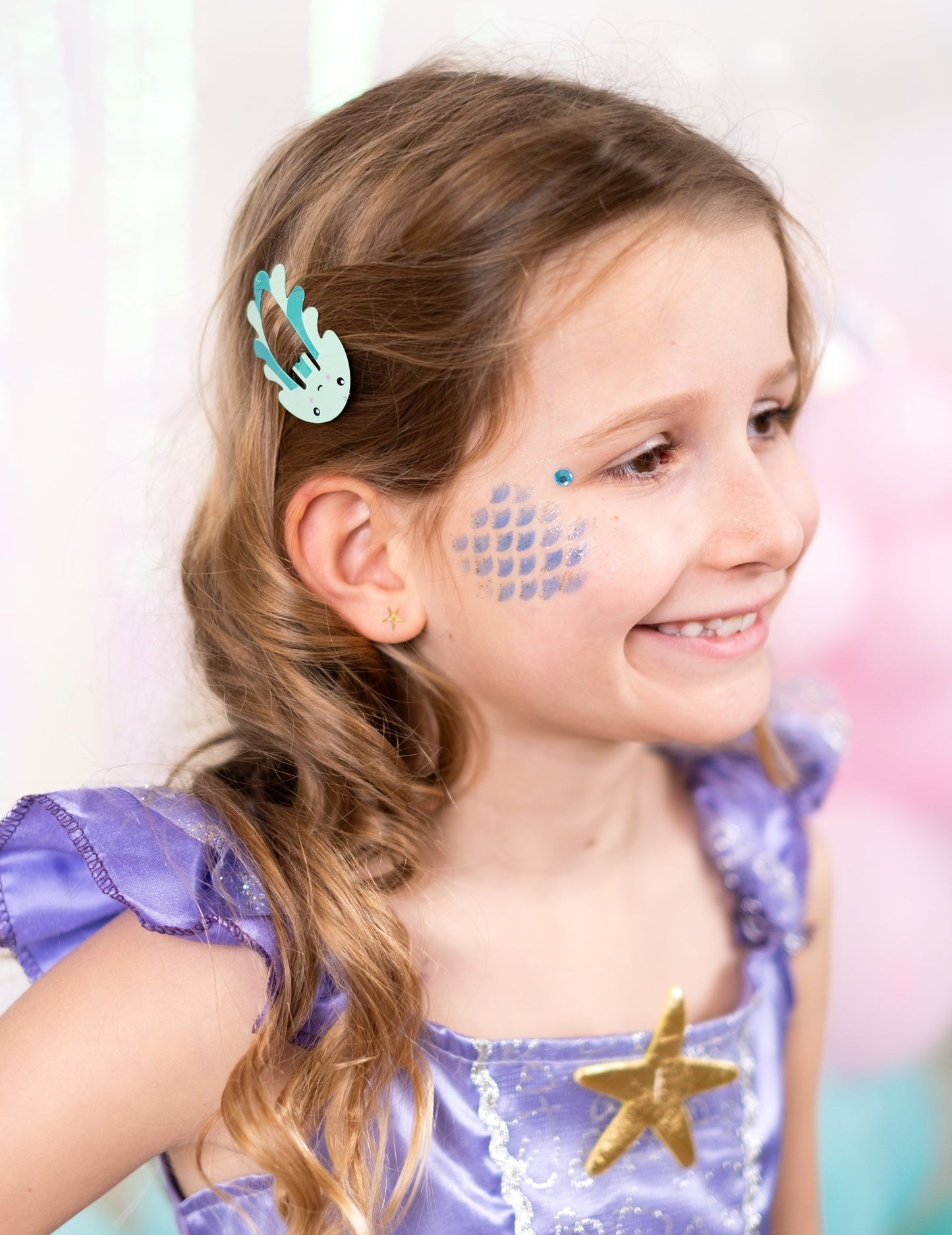 2 modré sponky ve tvaru chobotnice 5,5 cm