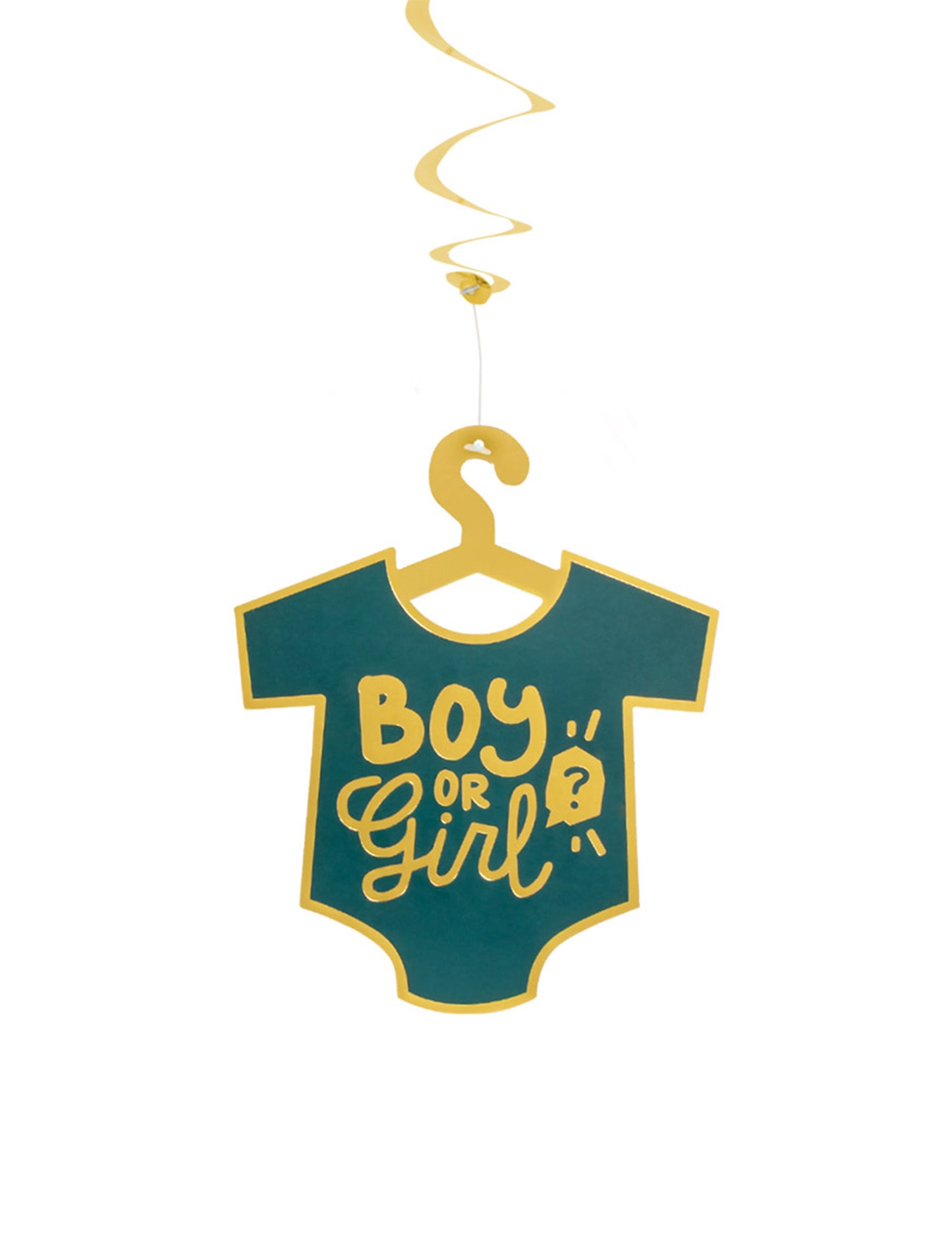 2 závěsné dekorace chlapec nebo dívka 85 cm zlaté spirály