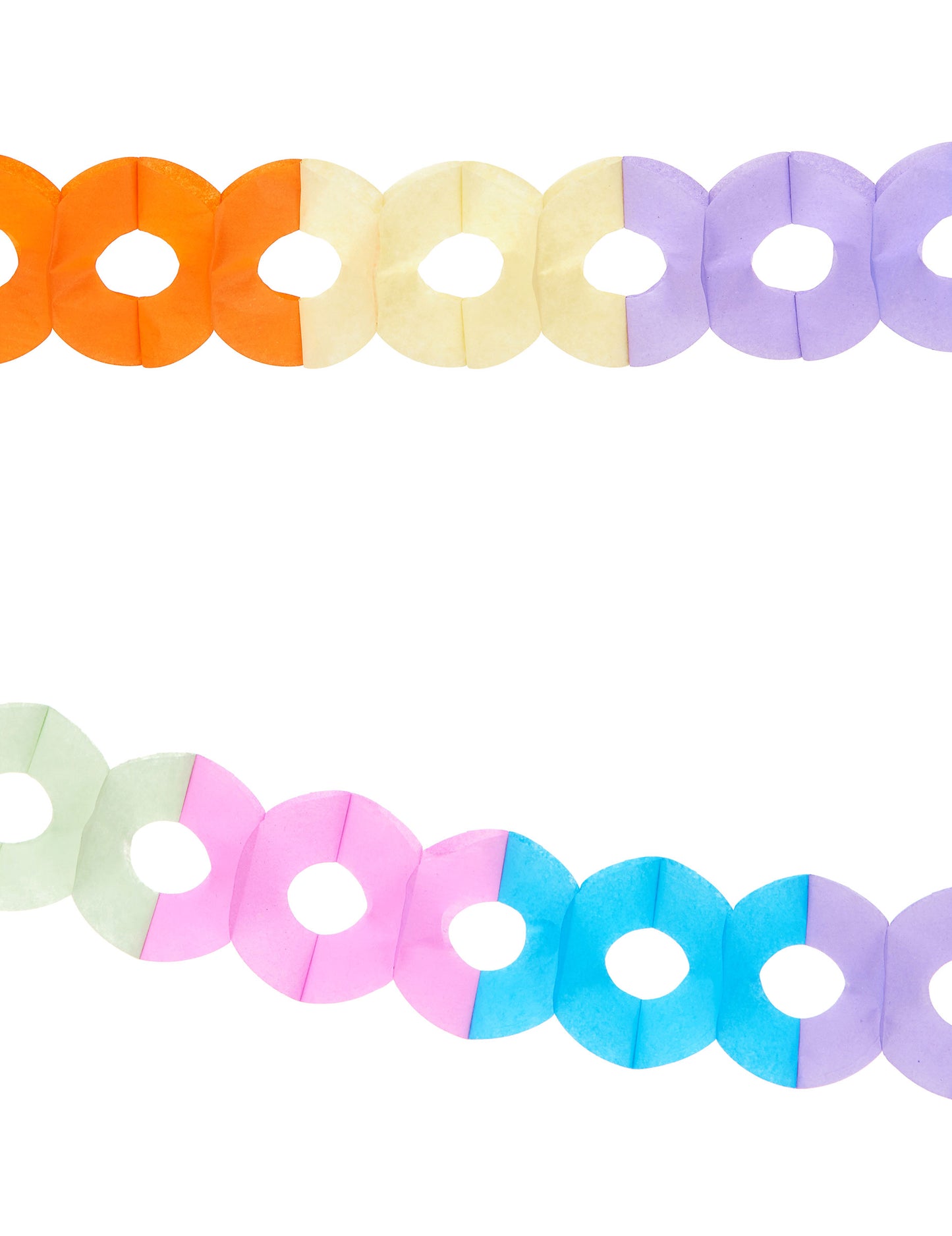 2 vícebarevné papírové girlandy 2,5 m