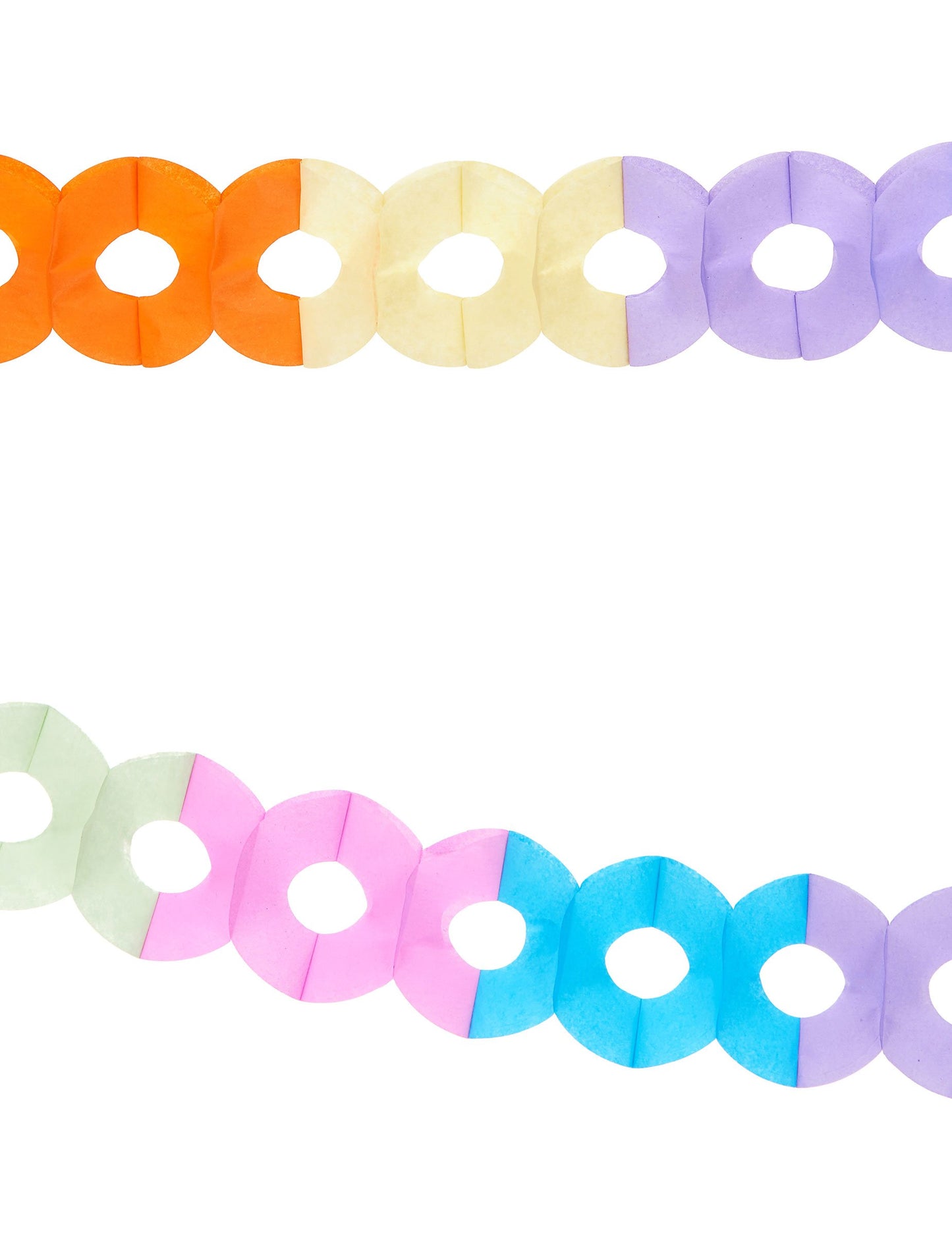 2 vícebarevné papírové girlandy 2,5 m
