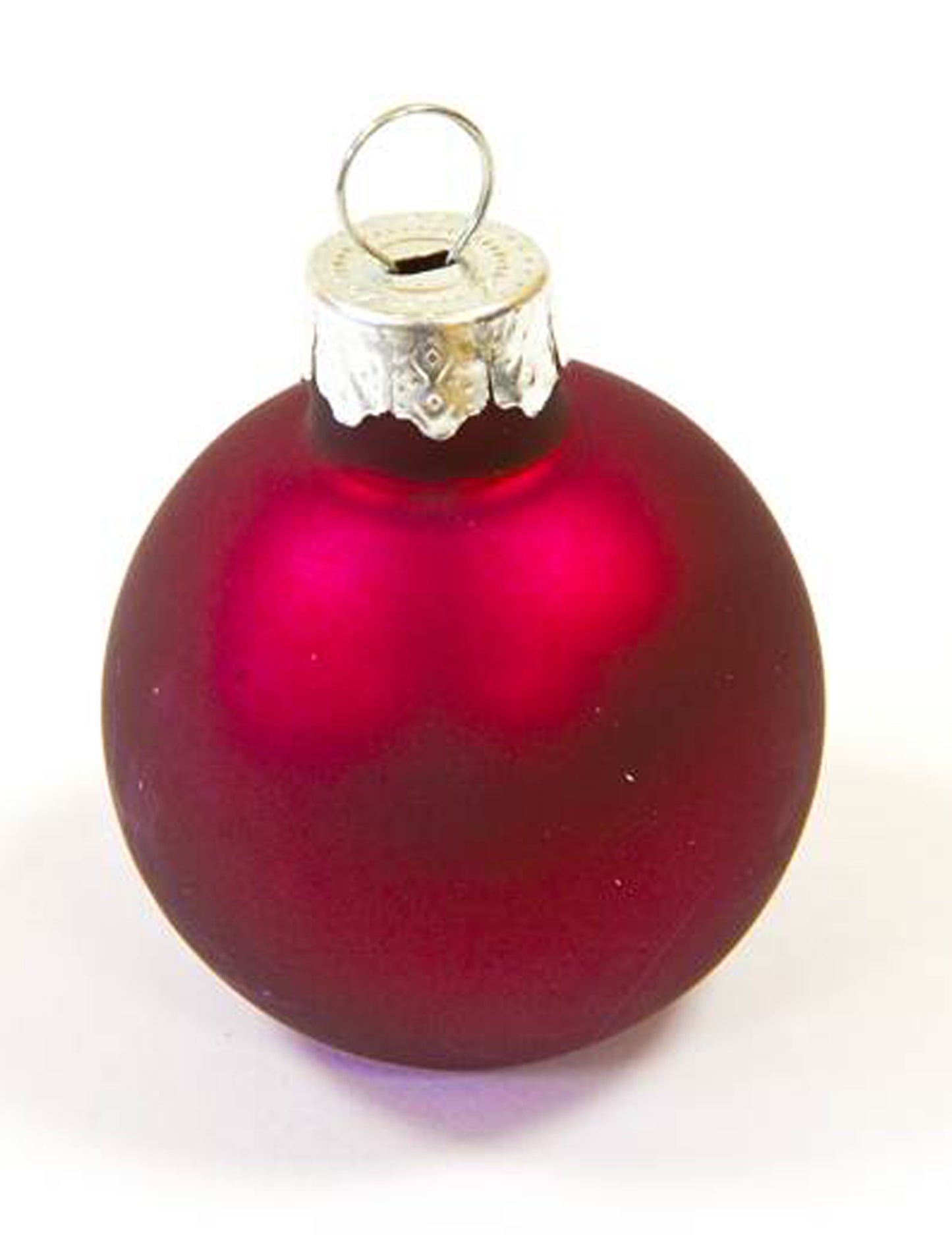 2 červené vánoční koule místo karty 4 cm s prstenem na jméno