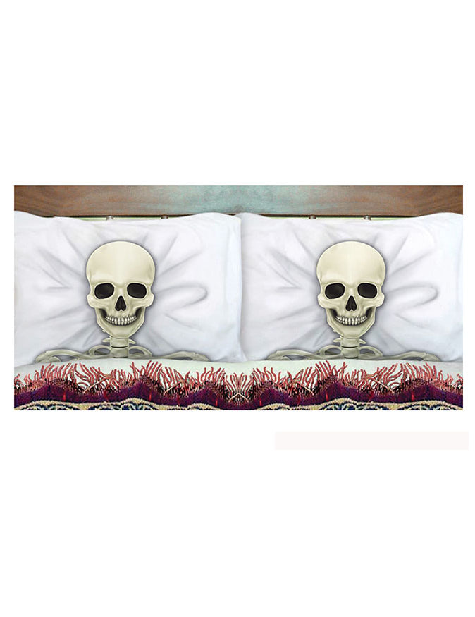 2 povlaky na polštáře s motivem kostry 53 x 81 cm Halloween