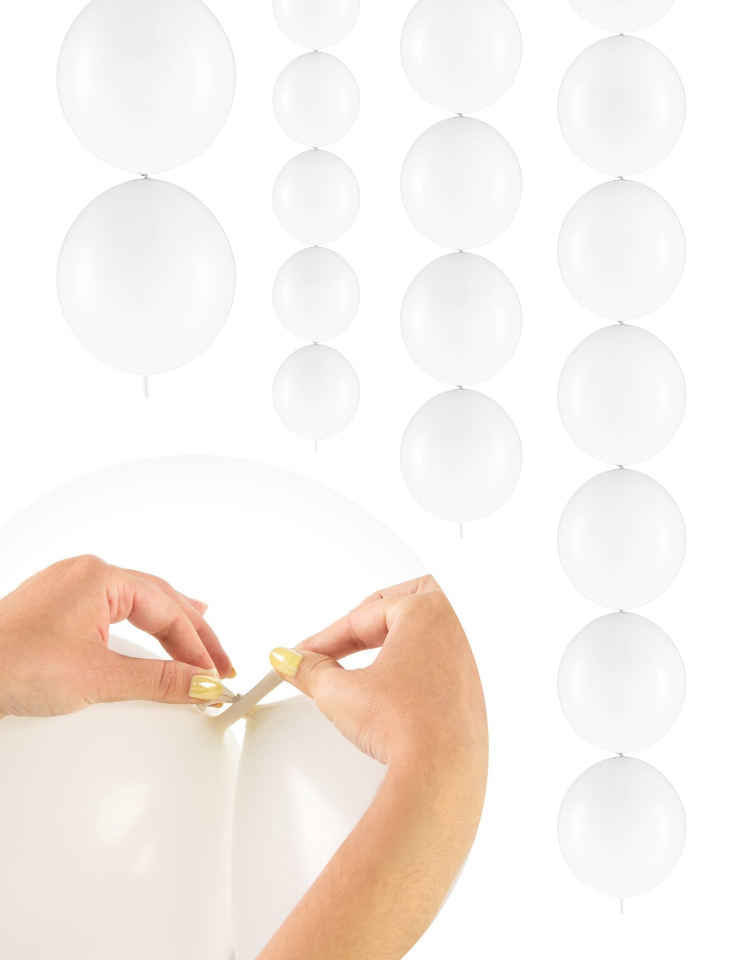 20 Ballons gonflables Blanc à relier 28 cm