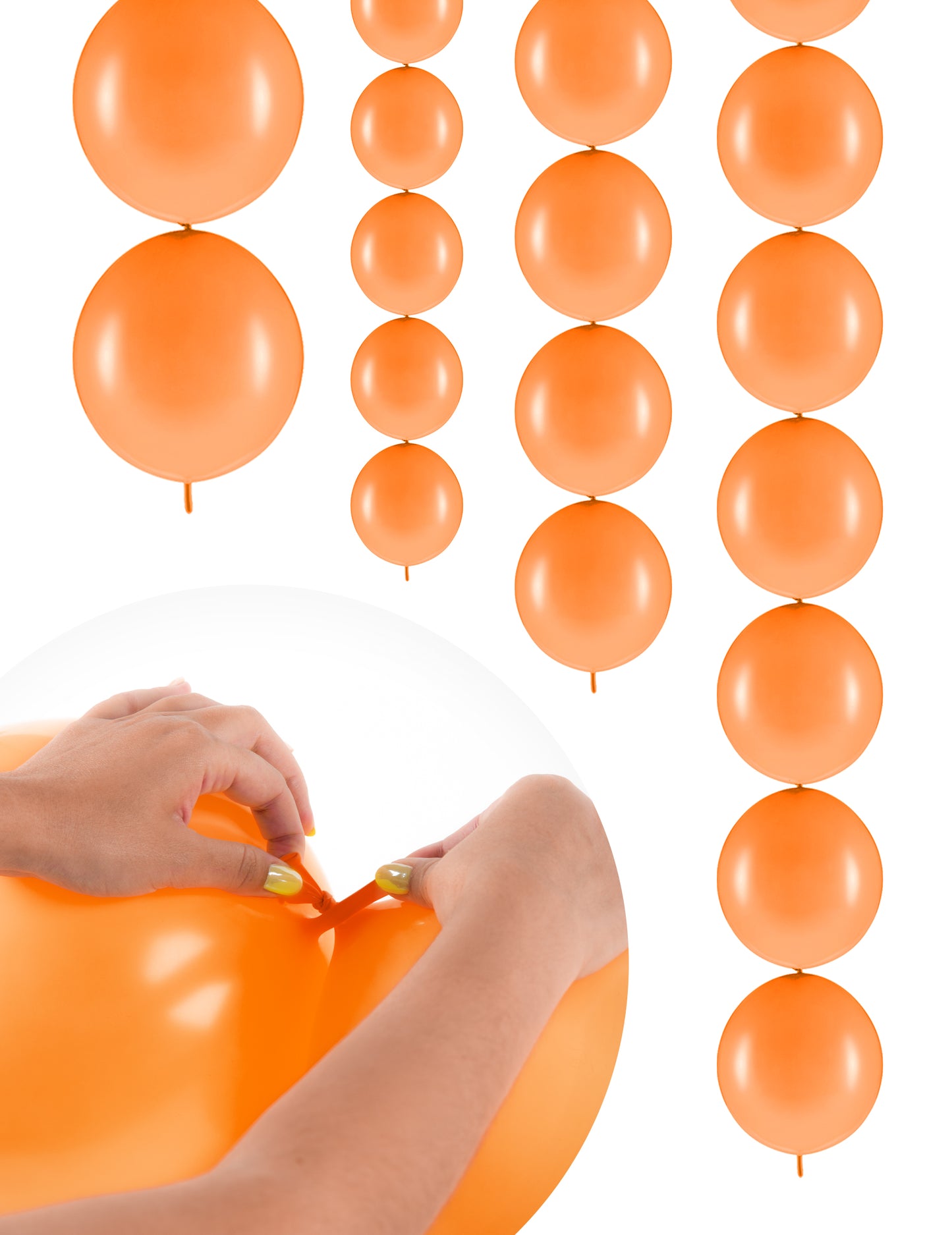 20 Ballons gonflables orange à relier 28 cm