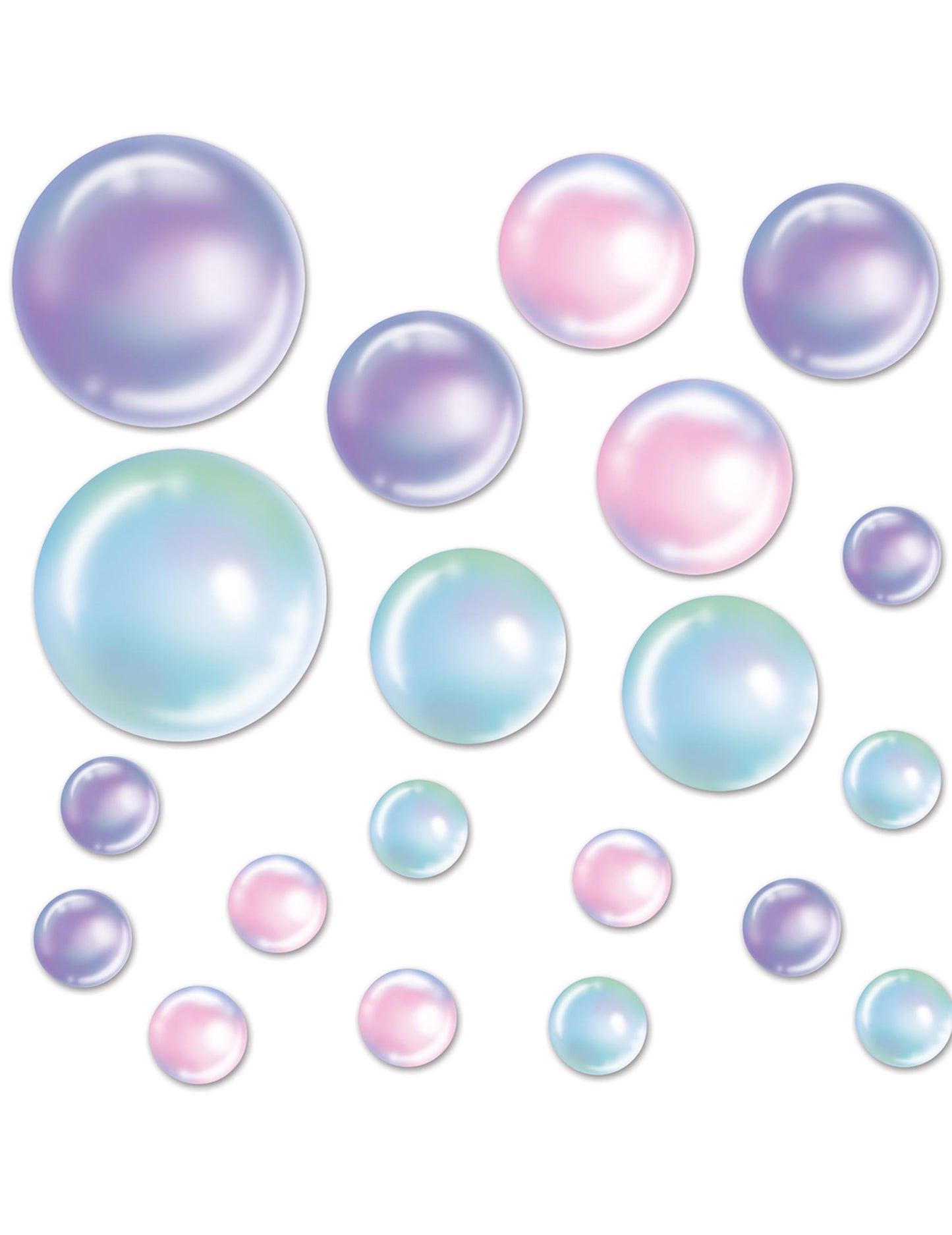 20 duhových bublinových dekorací 10 až 30 cm