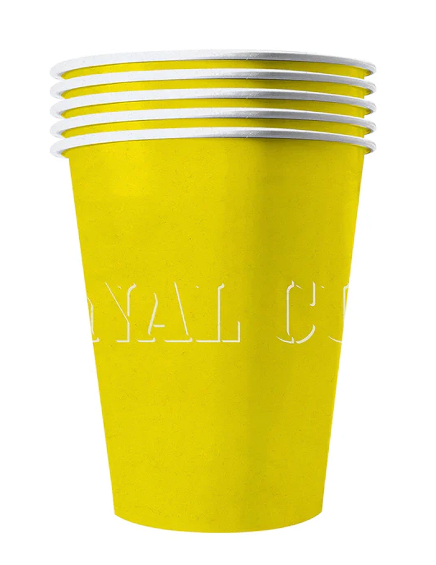20 amerických žlutých recyklovatelných kartonových kelímků o objemu 53 cl