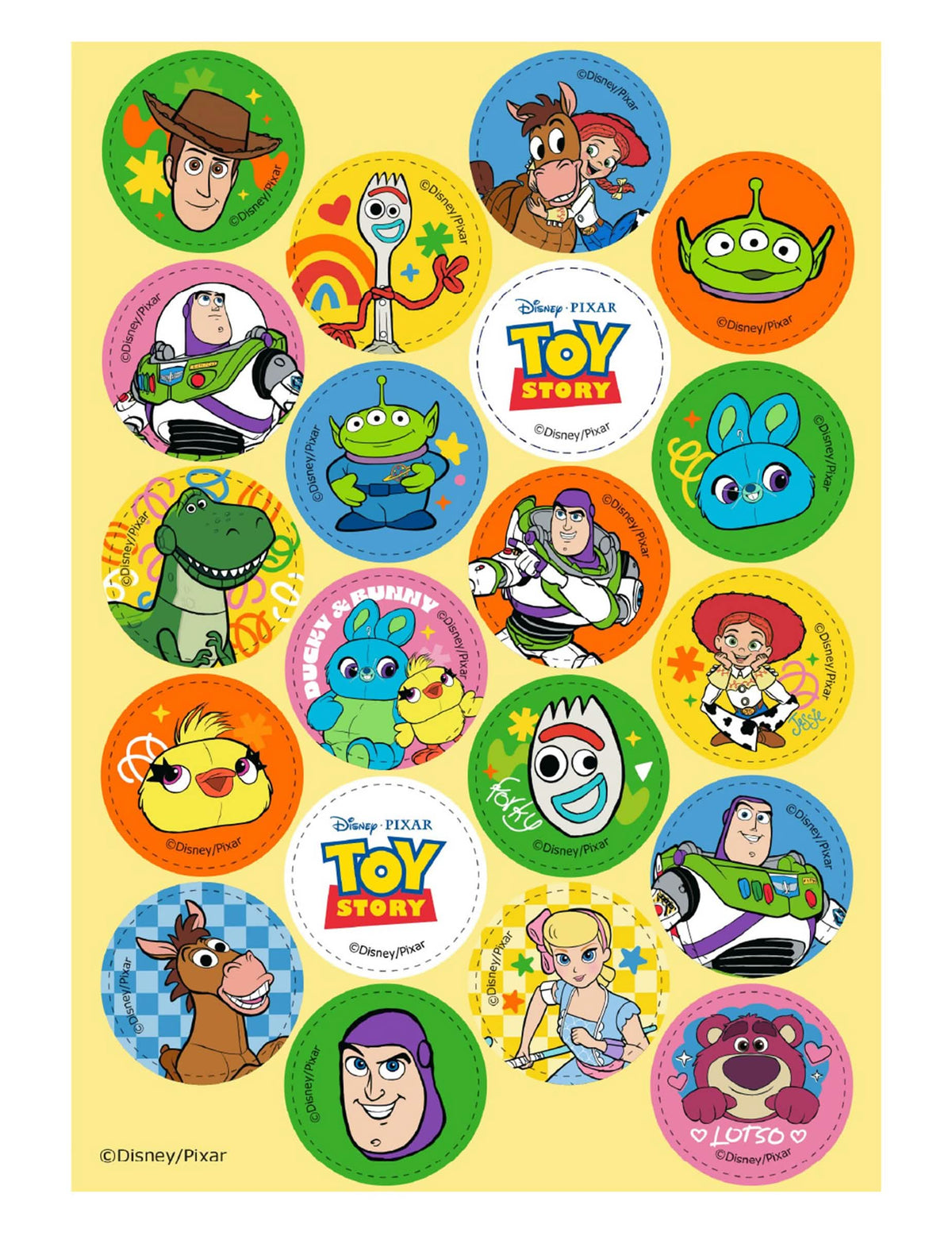 20 Mini jedlých disků Toy Story™ 3,4 cm
